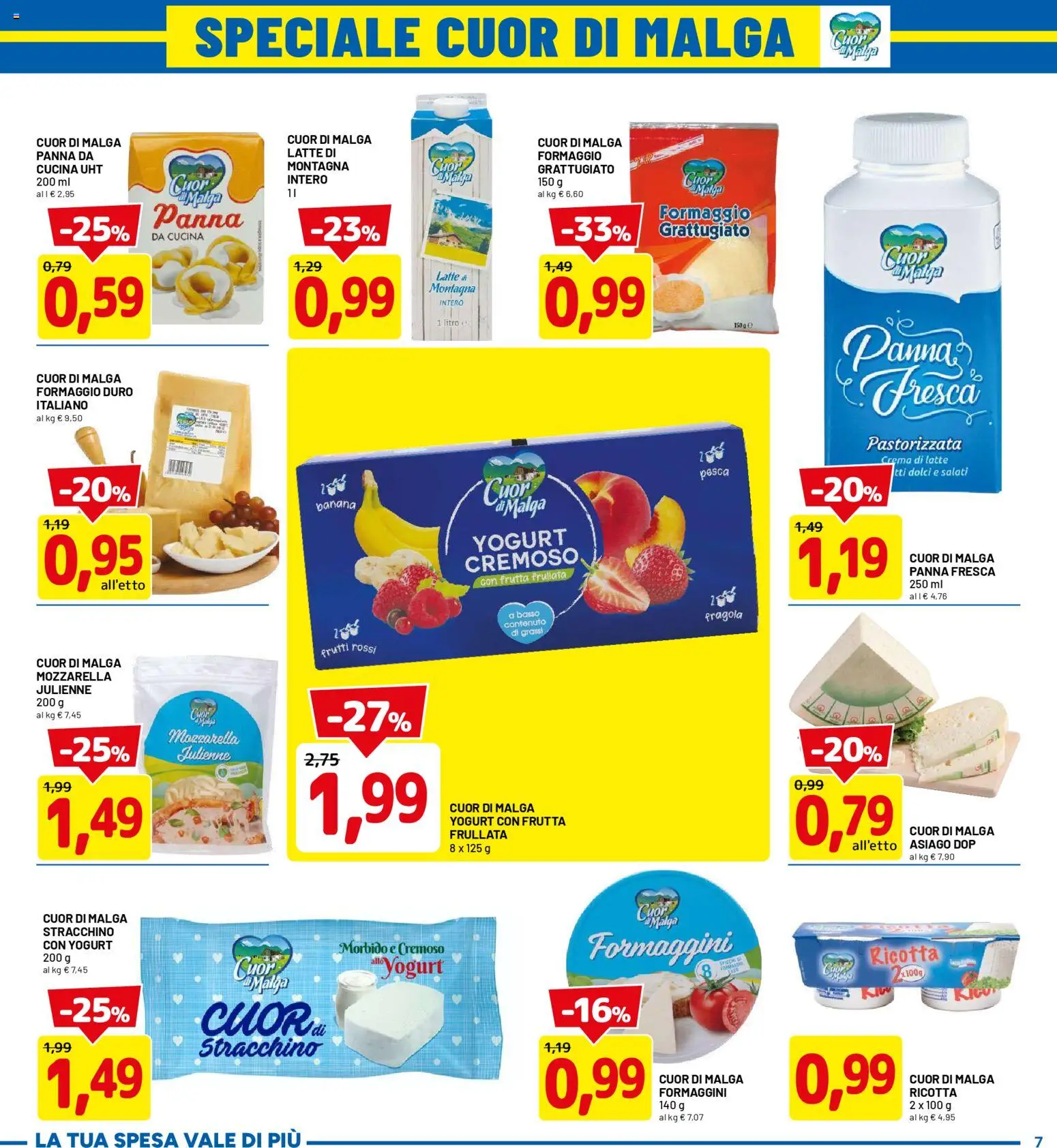 Volantino D Più del 30.04.2026 | Pagina: 7 | Prodotti: Latte, Formaggio, Pesca, Ricotta