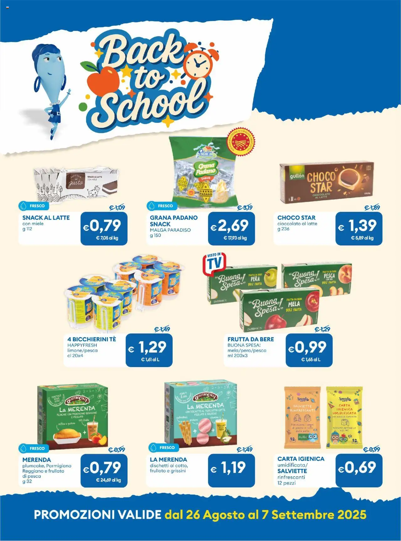 Volantino MD Discount del 26.08.2025 | Pagina: 22 | Prodotti: Acqua, Latte, Prosciutto, Grissini