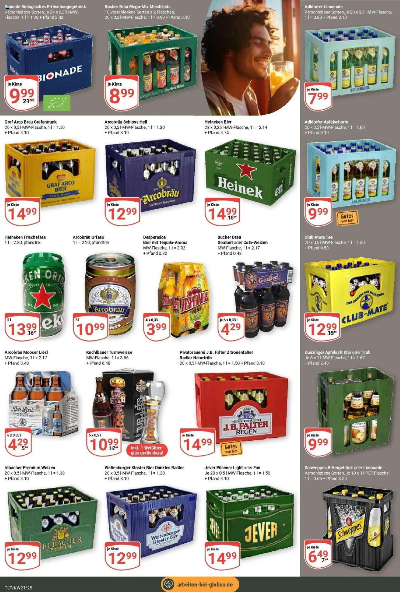 Globus prospekt Plattling	 - gültig ab dem 19.05.2025 | Seite: 15 | Produkte: Bier, Apfelsaft, Heineken, Jever