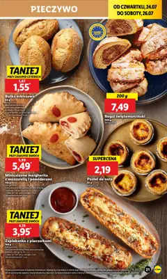 Lidl Gazetka od 24.07.2025 | Strona: 25 | Produkty: Pieczywo, Zapiekanka, Bułka, Mozzarella