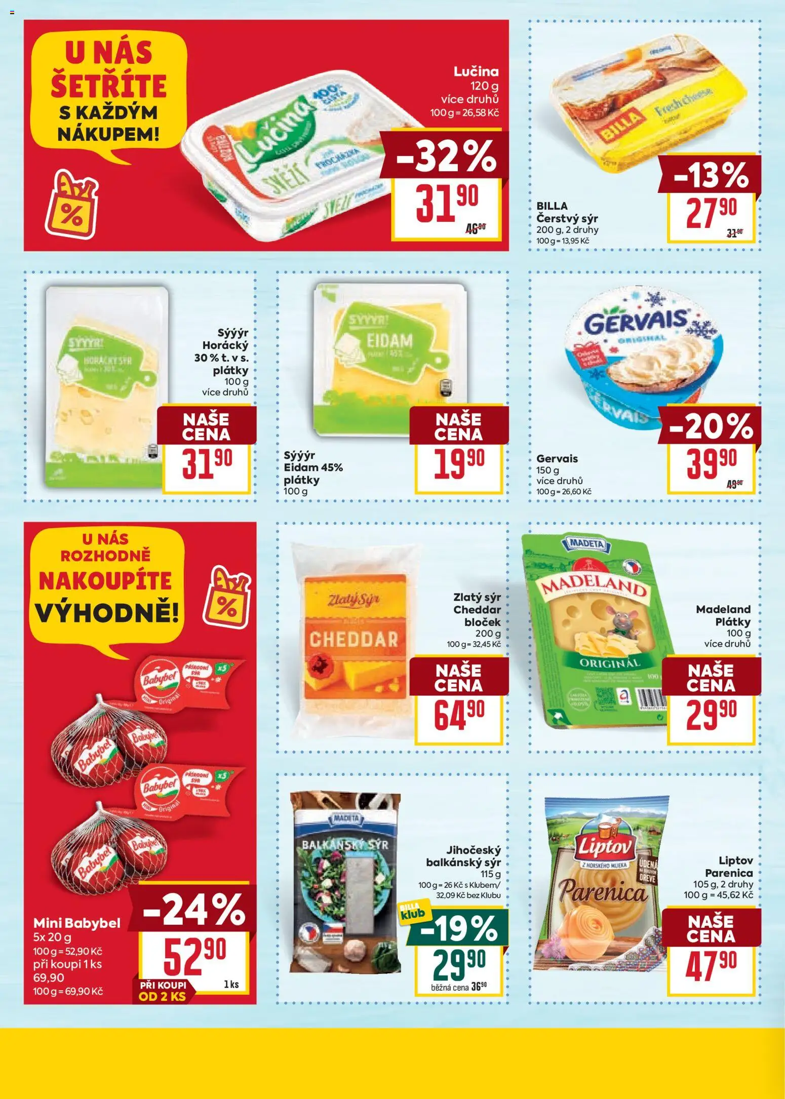 Billa Velký leták od 21.01.2026 | Strana: 18 | Produkty: Balkánský sýr, Babybel, Gervais, Cheddar