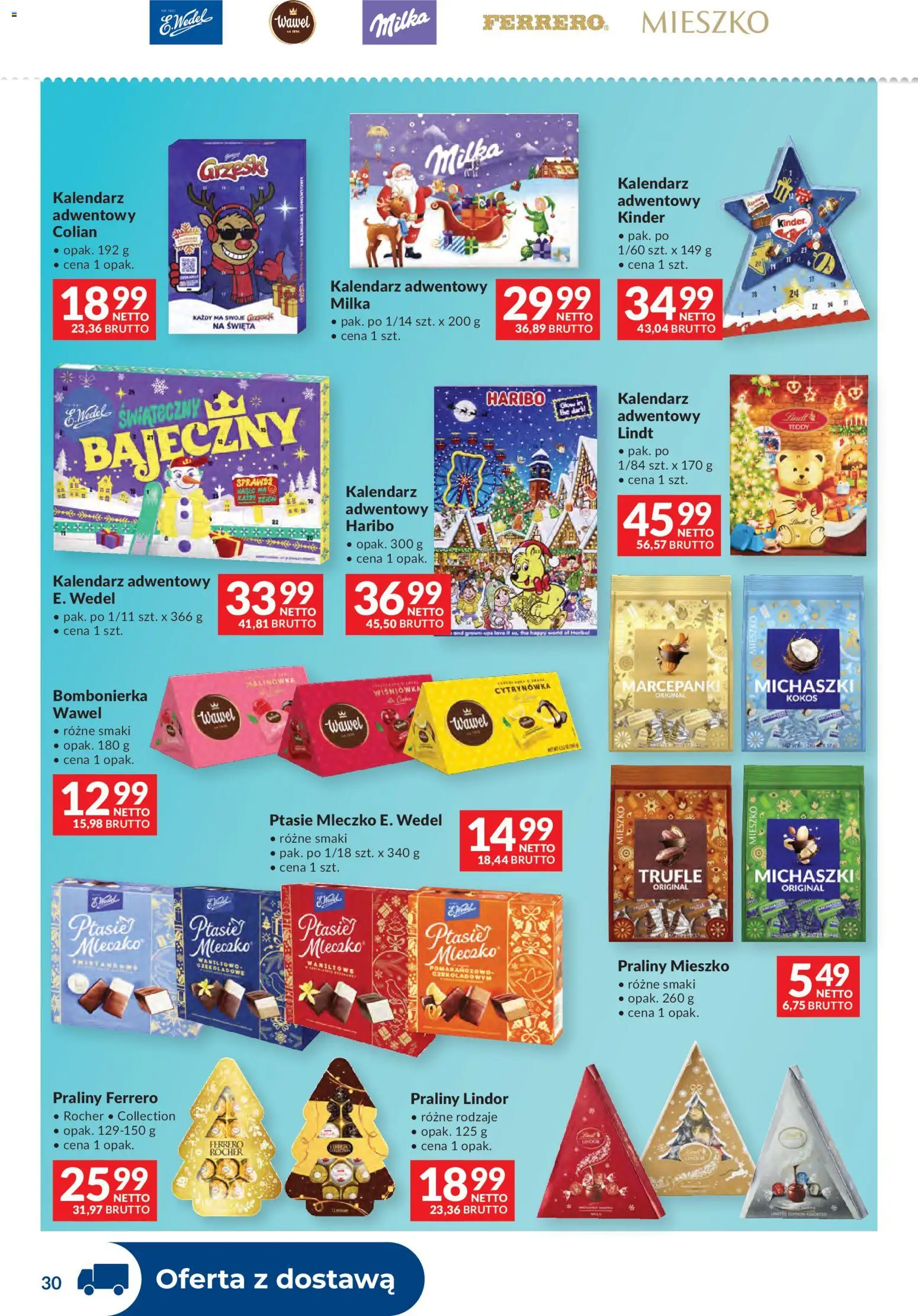 Makro Gazetka - Dystrybucja do sklepów od 25.11.2025 | Strona: 30 | Produkty: Kalendarz, Bombonierka, Milka, Ptasie mleczko