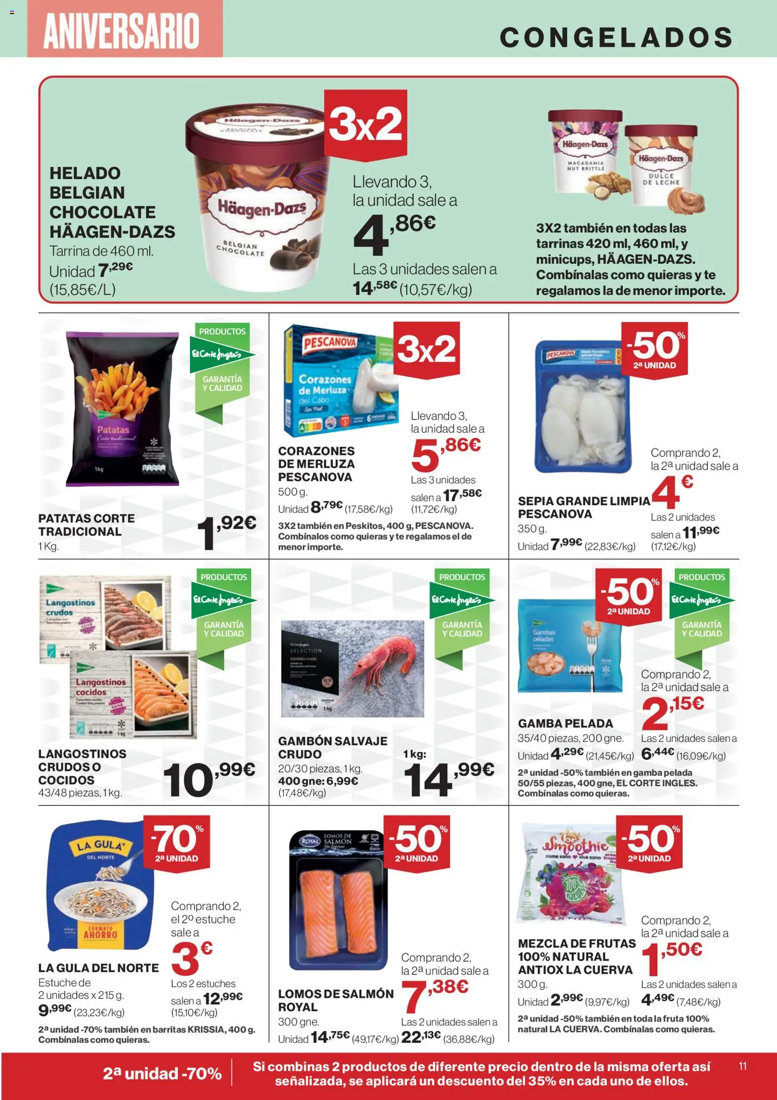 Supercor folleto │ válido desde el 23.10.2025 | Página: 11 | Productos: Leche, Chocolate, Helado, Gamba