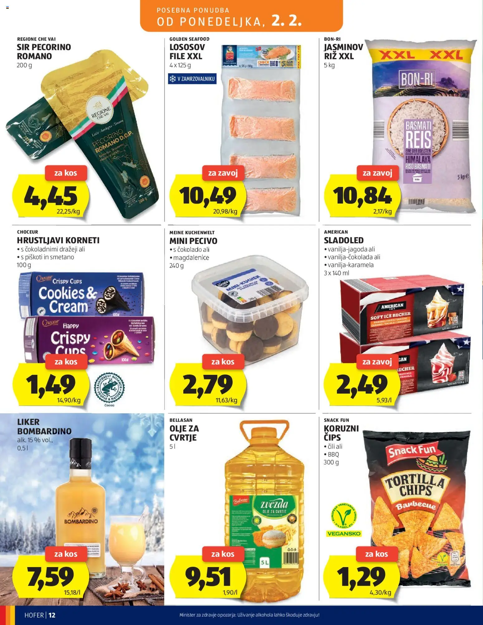 Novi Hofer katalog ponudbe – veljaven od 28.01.2026 | Stran: 12 | Izdelki: Kos, Olje, Sladoled, Cili