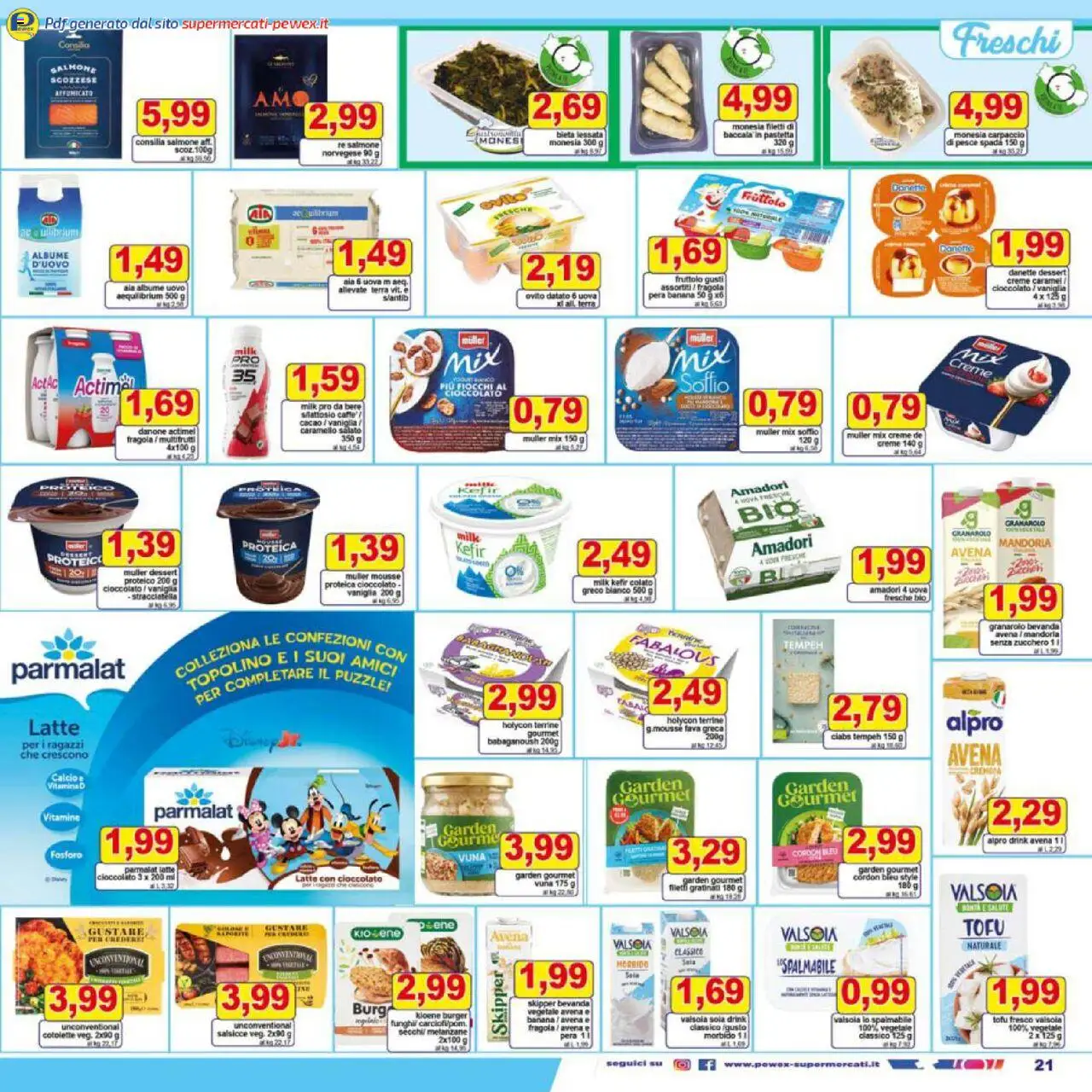 Volantino Pewex del 25.07.2025 | Pagina: 21 | Prodotti: Uova, Tofu, Pesce spada, Terra