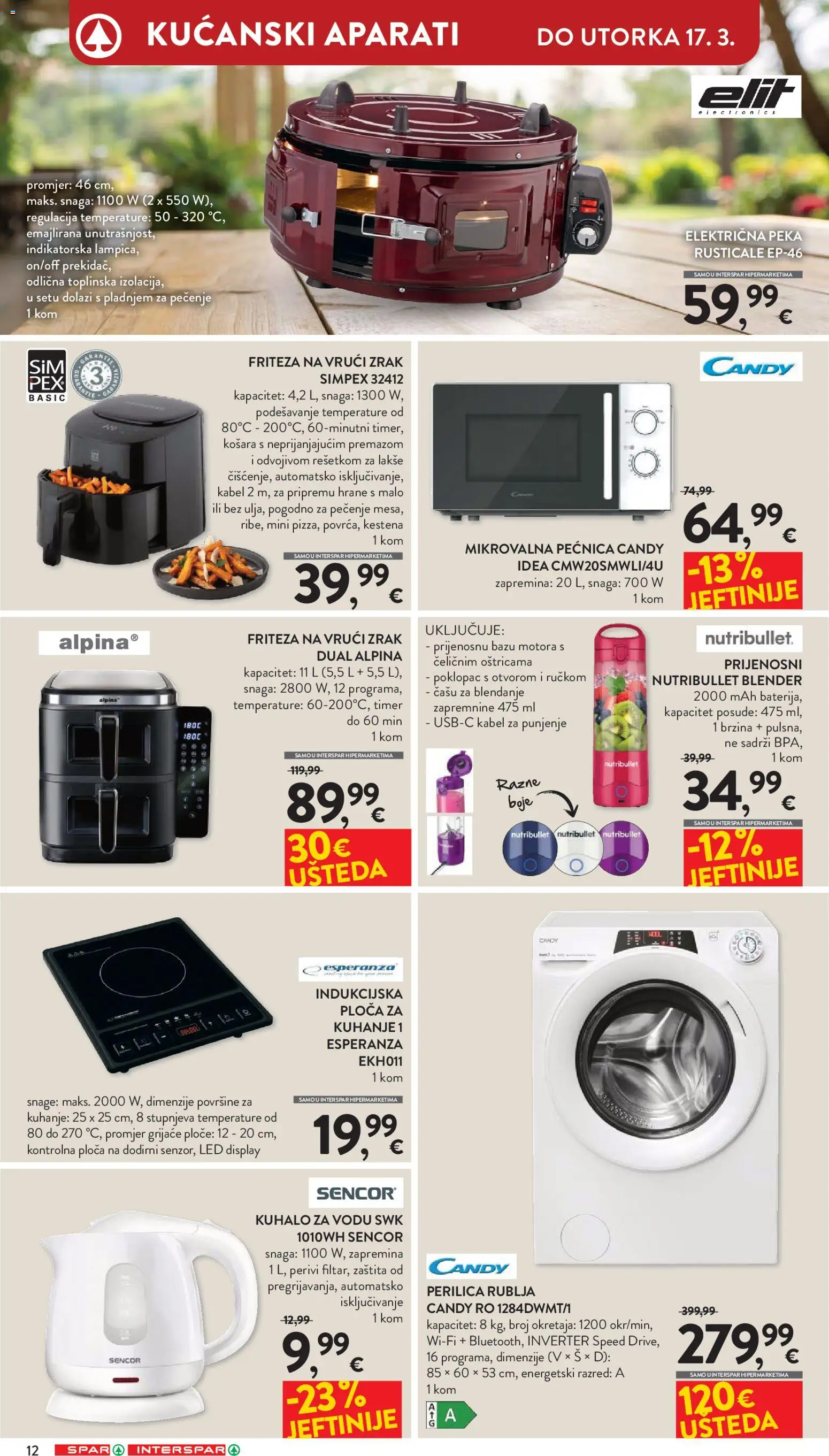 Spar katalog | vrijedi od 17.02.2026 | Stranica: 12 | Proizvodi: Košara, Blender, Pećnica, Ploča za kuhanje