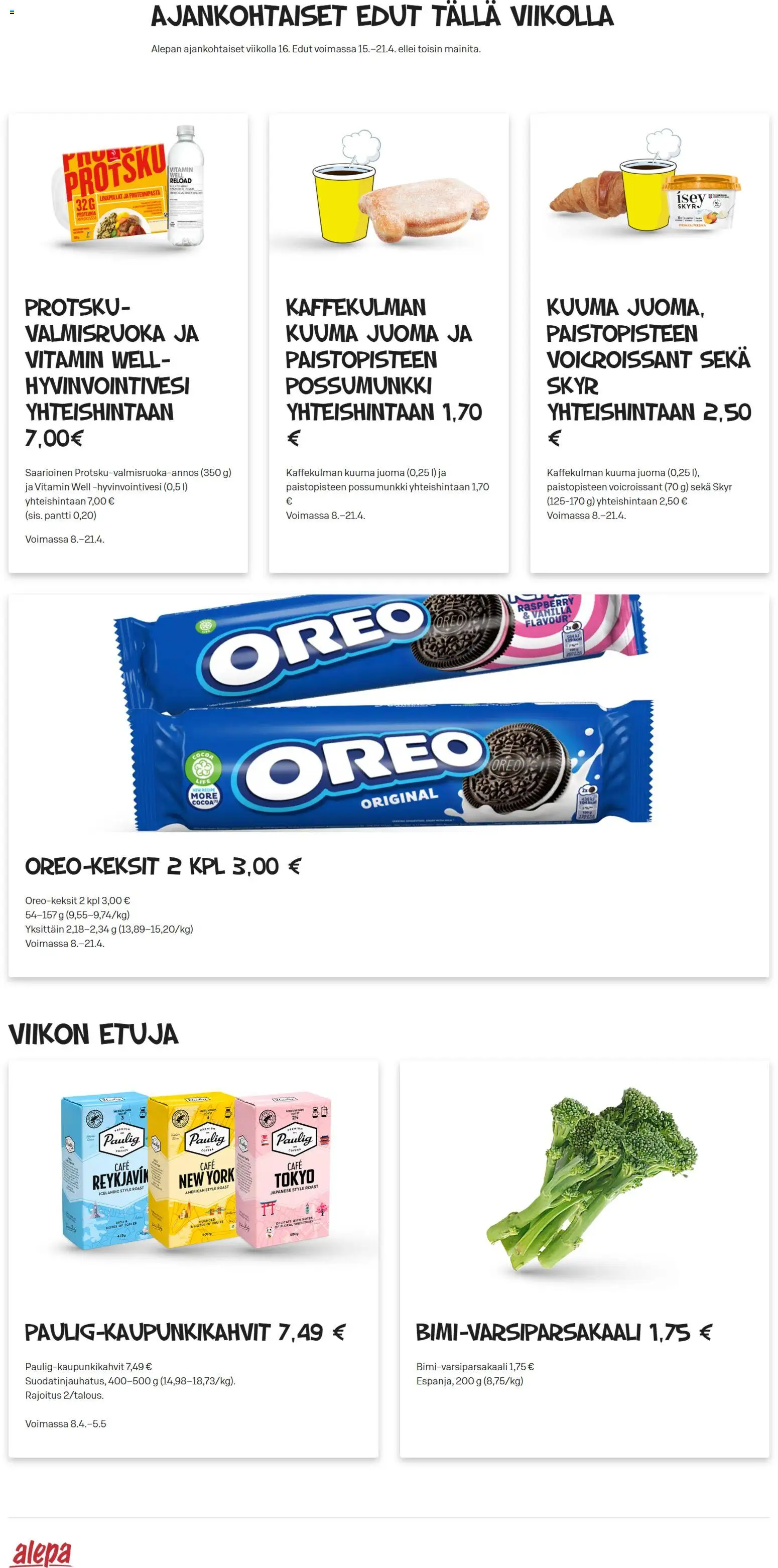 Alepa tarjoukset – voimassa 15.04.2026 alkaen | Sivu: 1 | Tuotteet: Oreo