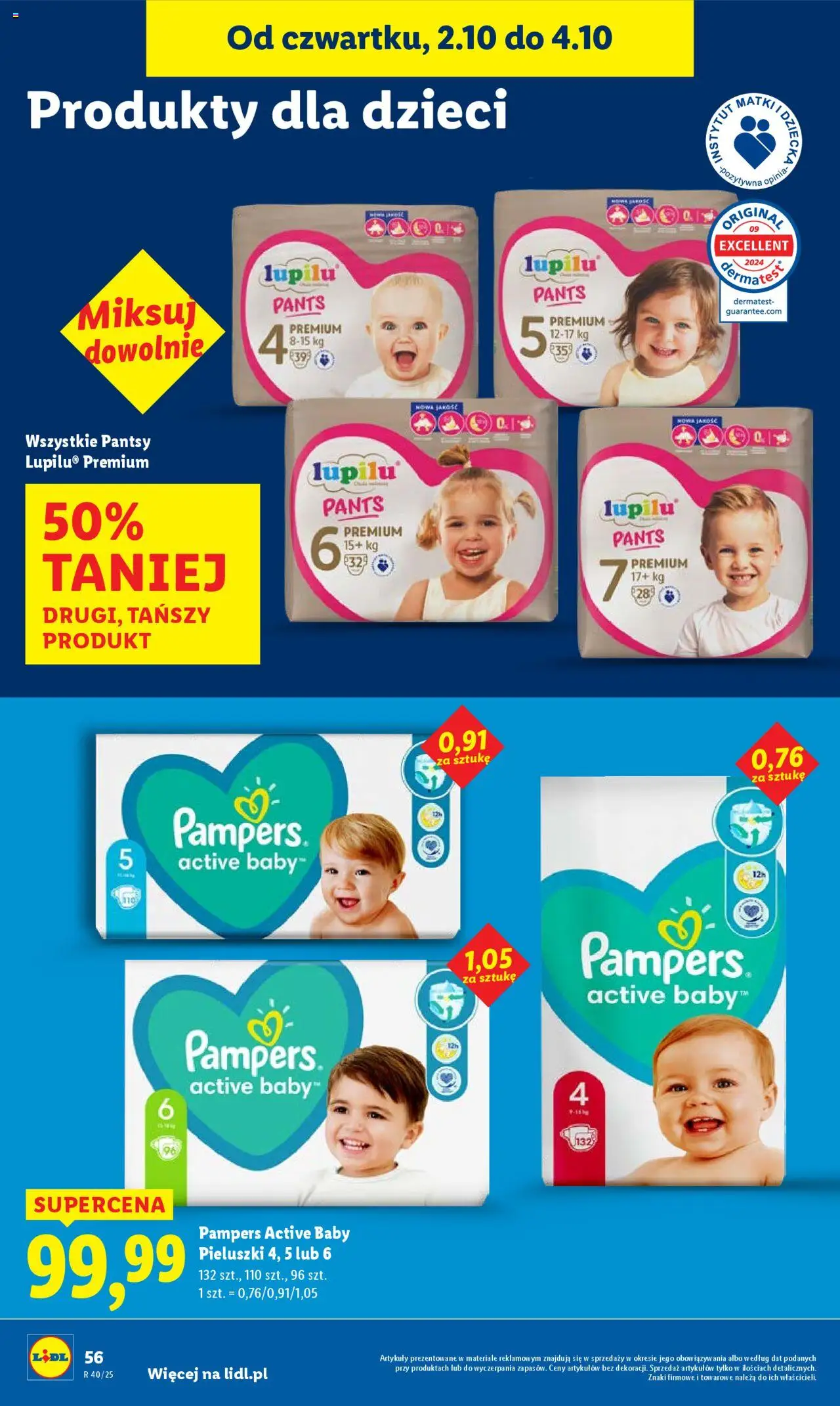 Lidl Gazetka od 02.10.2025 | Strona: 60 | Produkty: Pampers