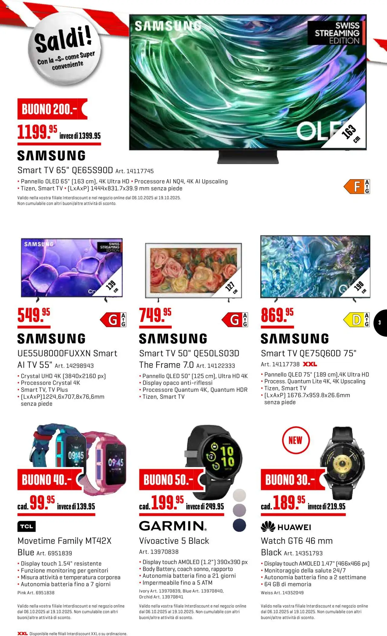 Interdiscount Aktionen IT – gültig ab 06.10.2025 | Seite: 3 | Produkte: TV, Samsung, Huawei