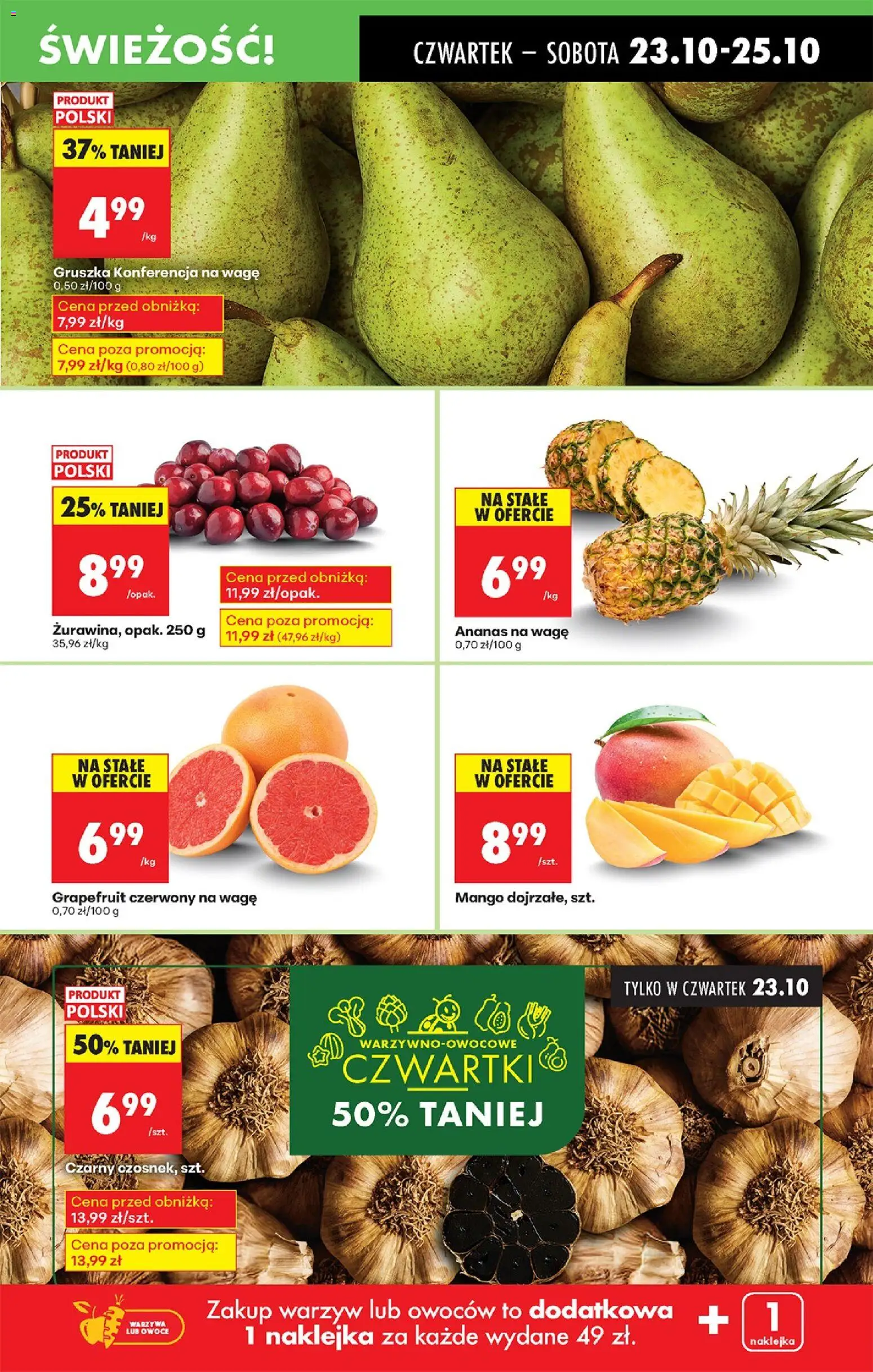 Biedronka gazetka - Oferta w tym tygodniu od 23.10.2025 | Strona: 25 | Produkty: Mango, Gruszka, Ananas, Owoce