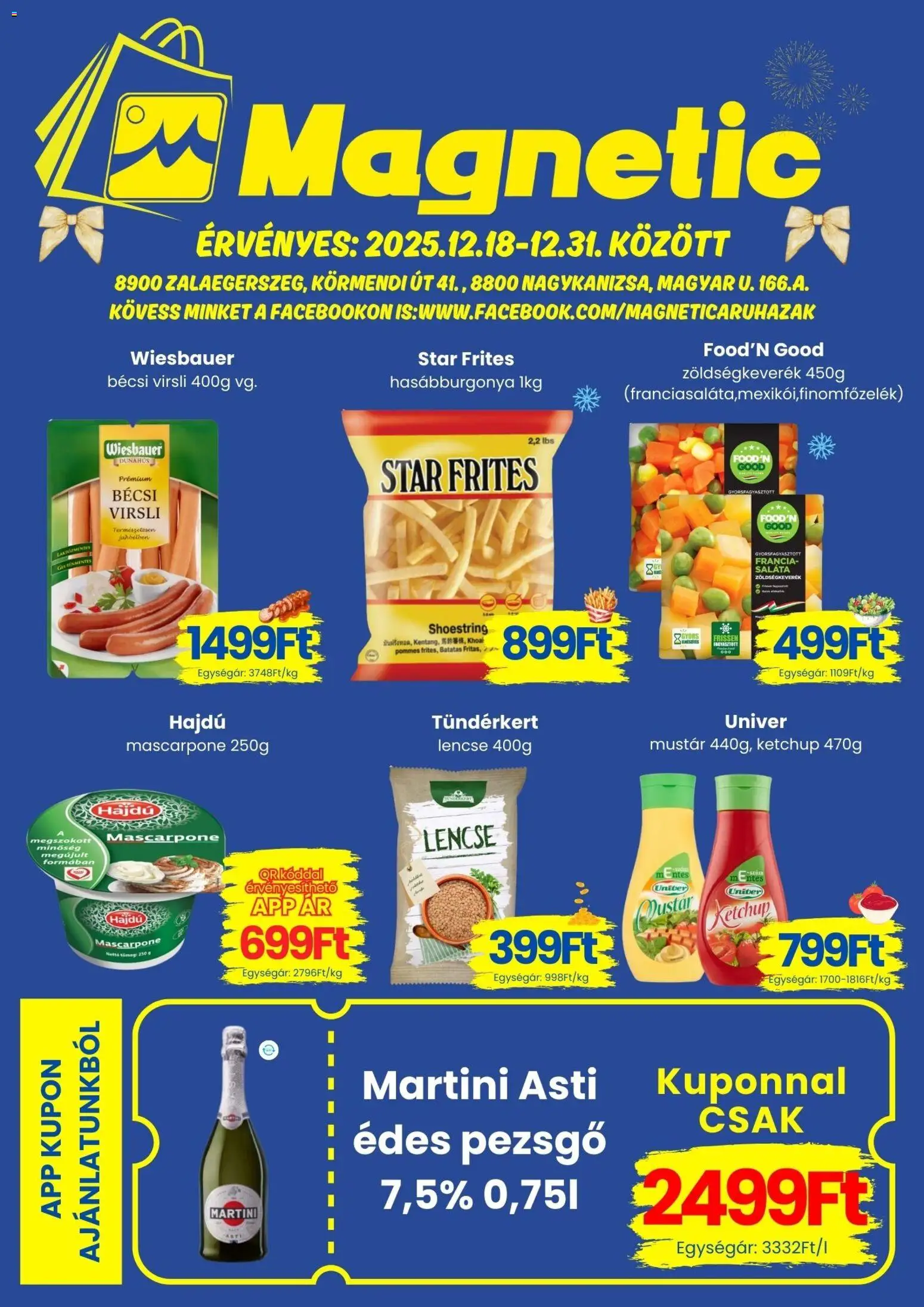 Magnetic akciós ujság - amely érvényes a következő dátumtól: 18.12.2025 | Oldal: 1 | Termékek: Zöldségkeverék, Ovsene pahuljice, Gluténmentes, Mustár