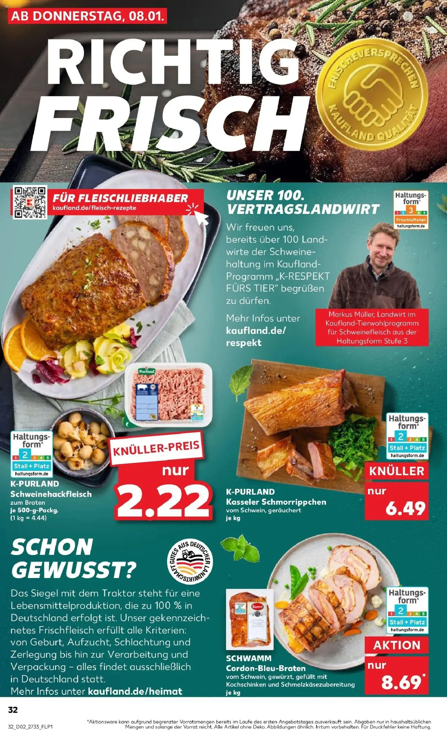 Kaufland prospekt Eilenburg	 – gültig ab 11.01.2026 | Seite: 32 | Produkte: Schweinefleisch