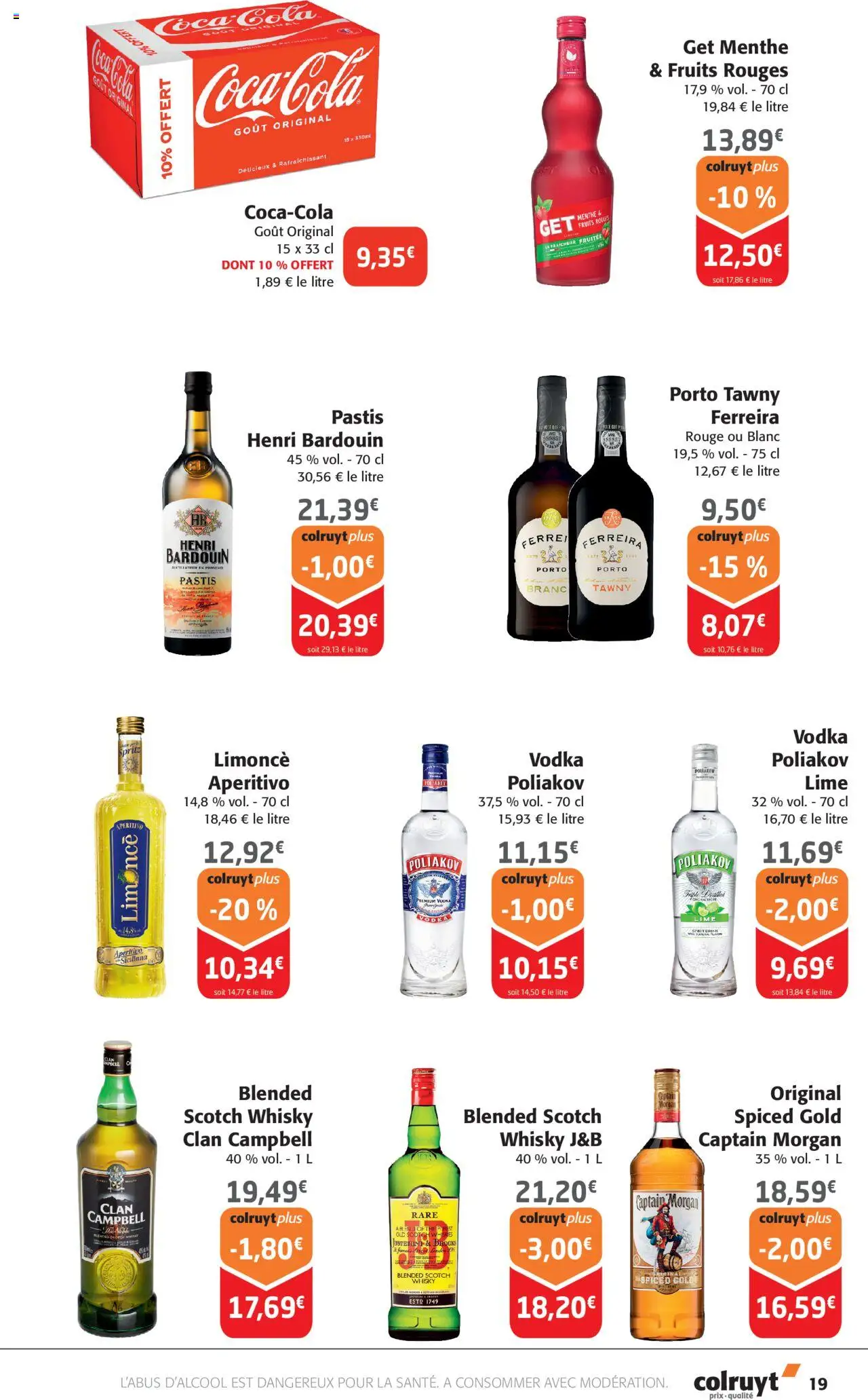  | Page: 19 | Produits: Whisky, Scotch whisky Clan campbell, Captain Morgan, Coca cola