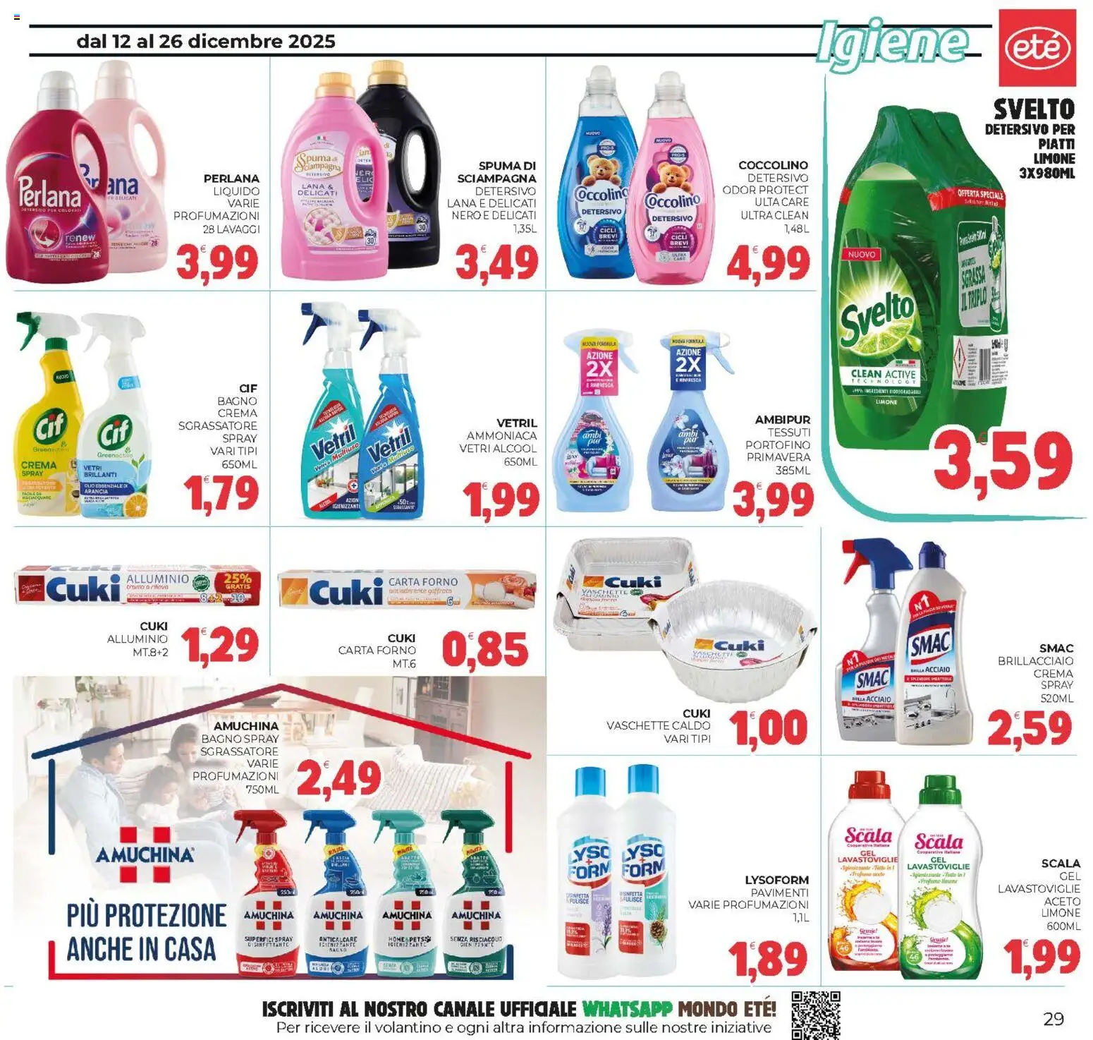 Volantino Eté del 12.12.2025 | Pagina: 29 | Prodotti: Anticalcare, Aceto, Alluminio, Carta forno