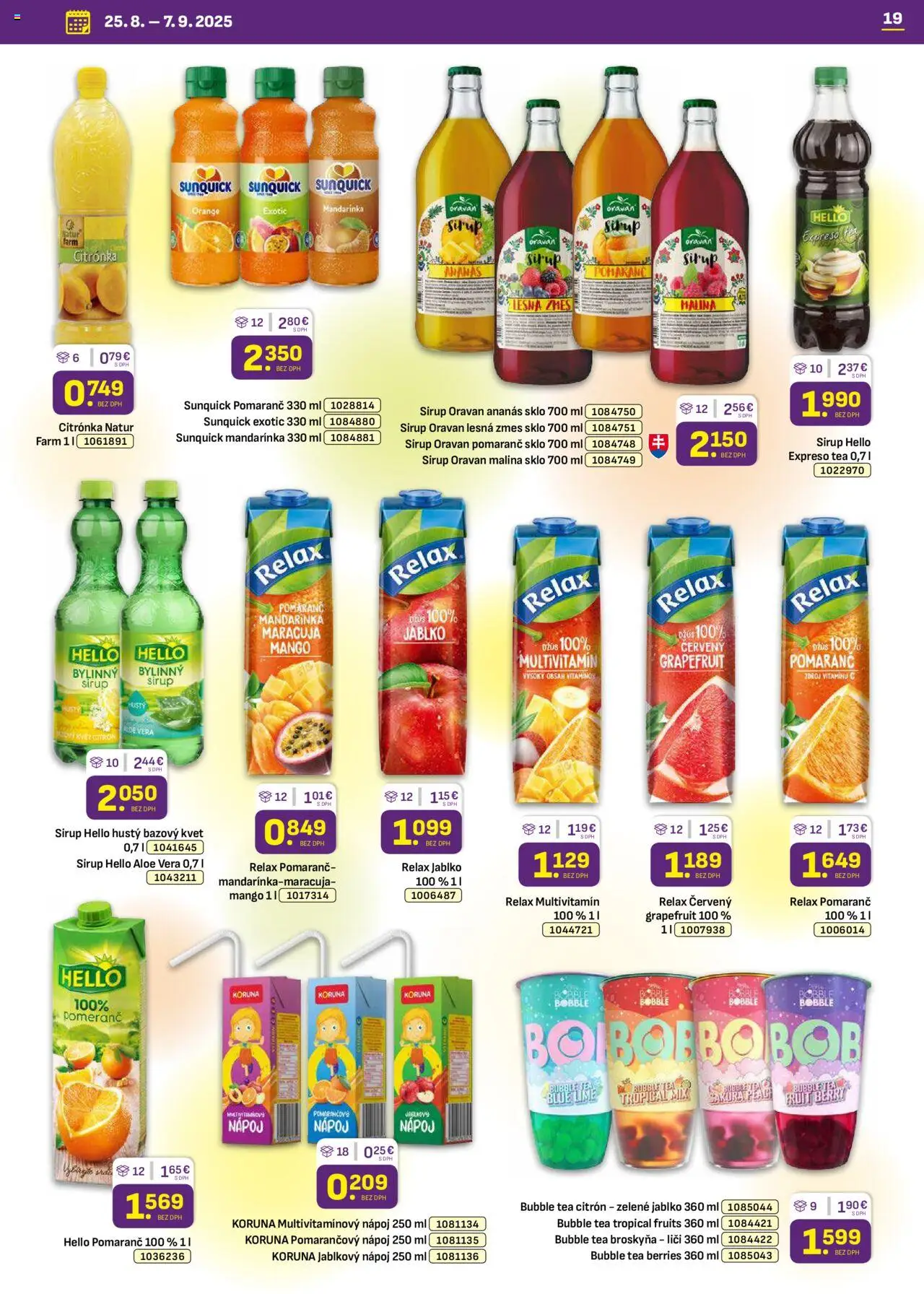 Libex leták │ platný od 25.08.2025 | Strana: 19 | Produkty: Liči, Džús, Grapefruit, Mango