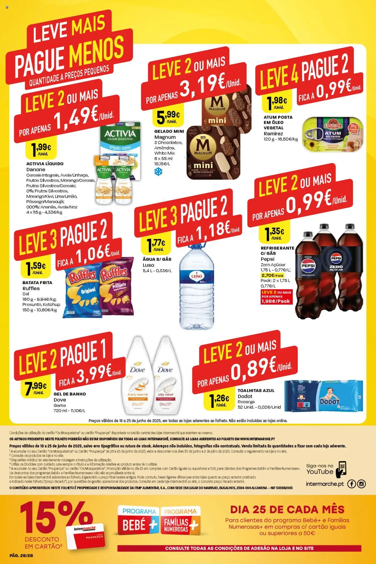 Intermarché folheto │ válido de 19.06.2025 | Página: 28 | Produtos: Batata frita, Óleo, Açúcar, Ketchup