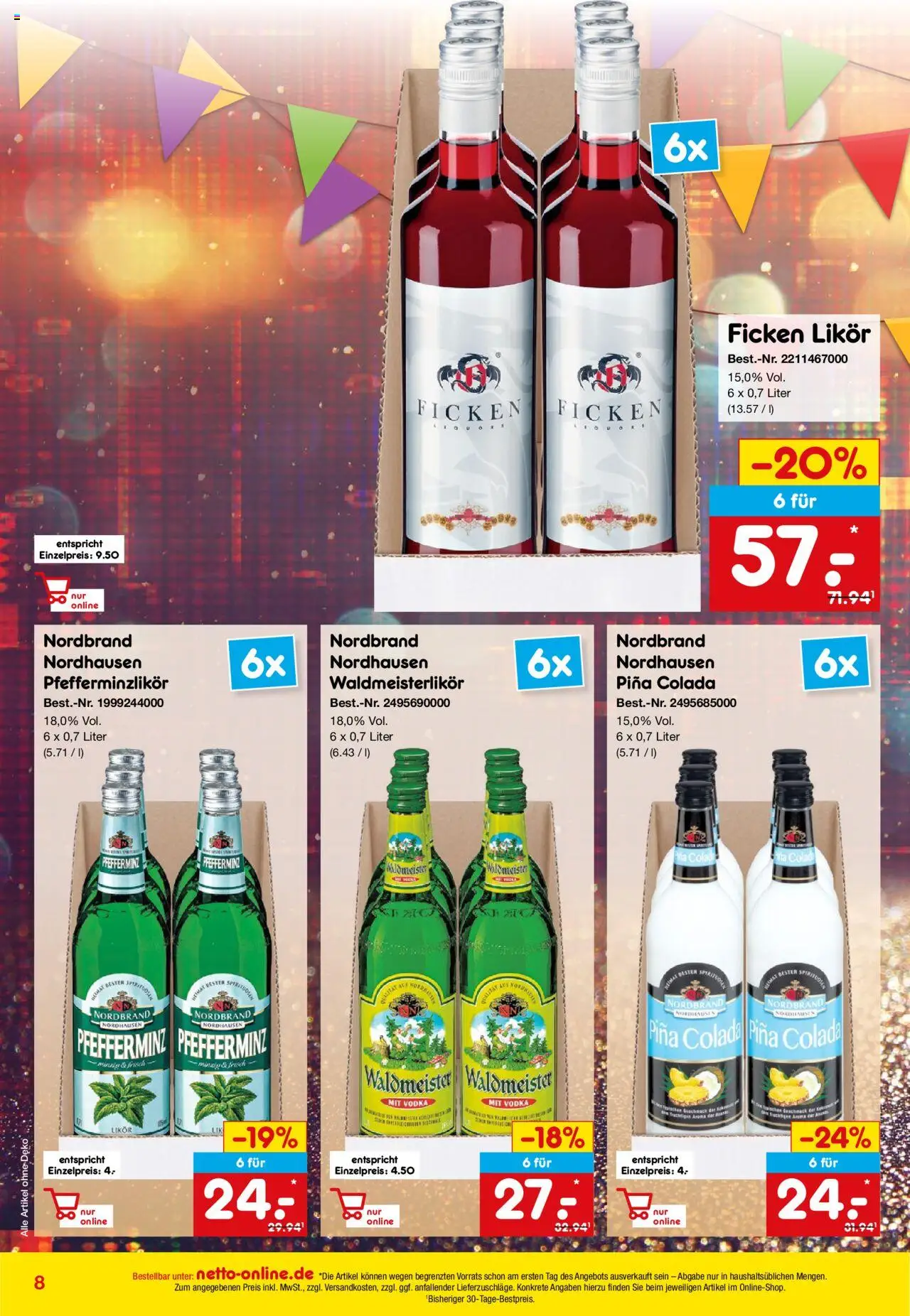Netto Marken-Discount Online-Angebote Oktober – gültig ab 01.10.2025 | Seite: 8 | Produkte: Likör, Vodka