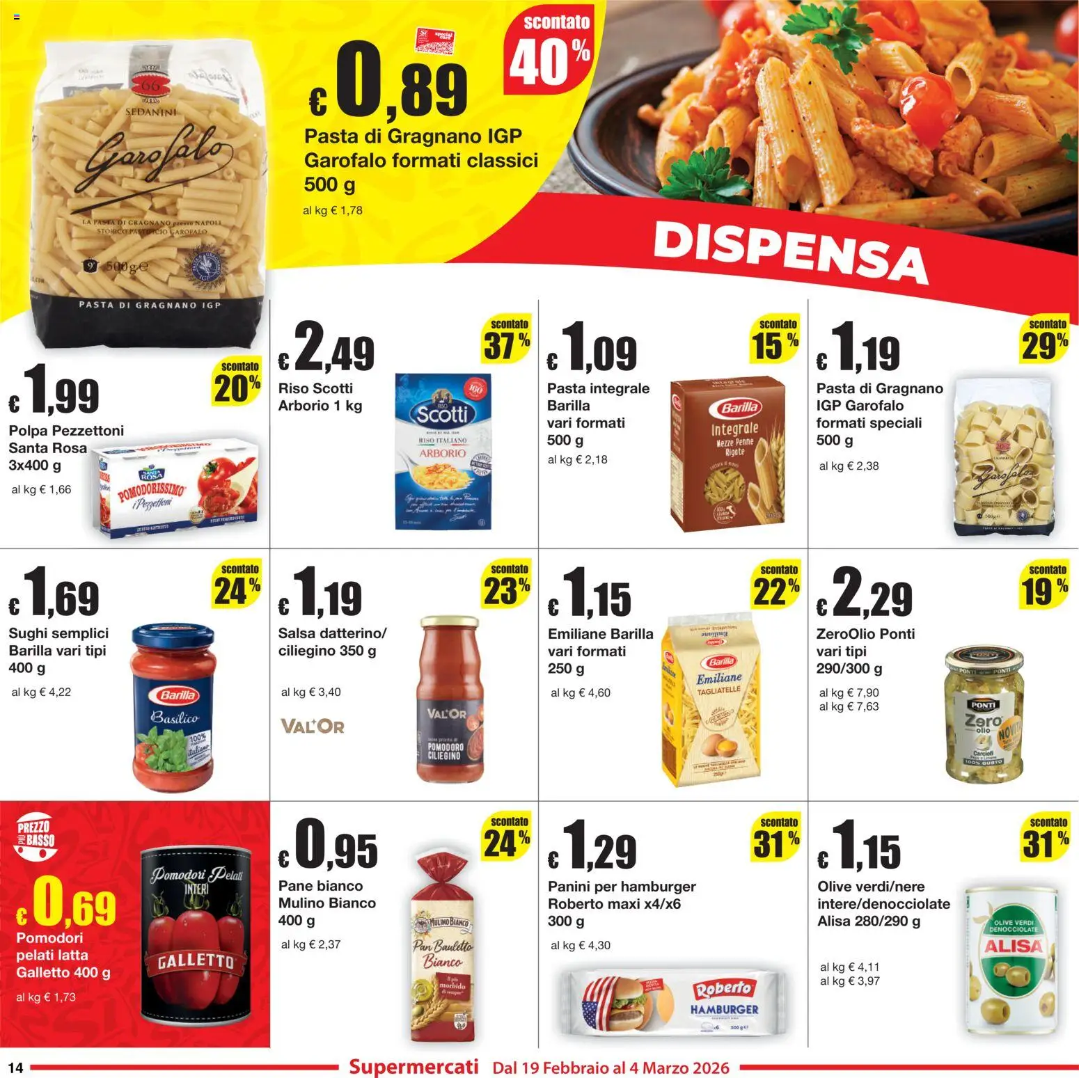 Volantino Sì con Te del 19.02.2026 | Pagina: 14 | Prodotti: Riso, Salsa, Olio, Pasta