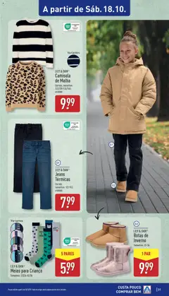 Pré-visualização Aldi folheto válido de 13.10.2025 | Página: 31 | Produtos: Botas, Jeans, Camisola, Meias