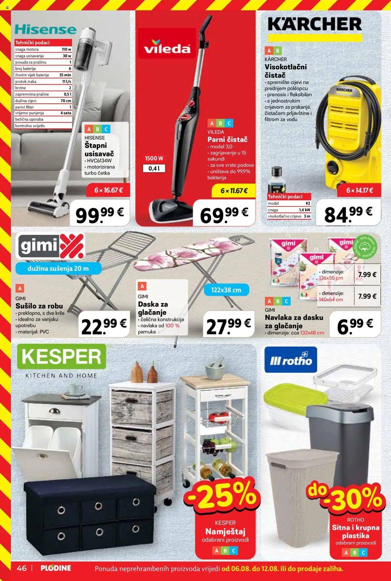 Plodine katalog | vrijedi od 06.08.2025 | Stranica: 46 | Proizvodi: Četka, Cijevi, Kärcher, Vileda