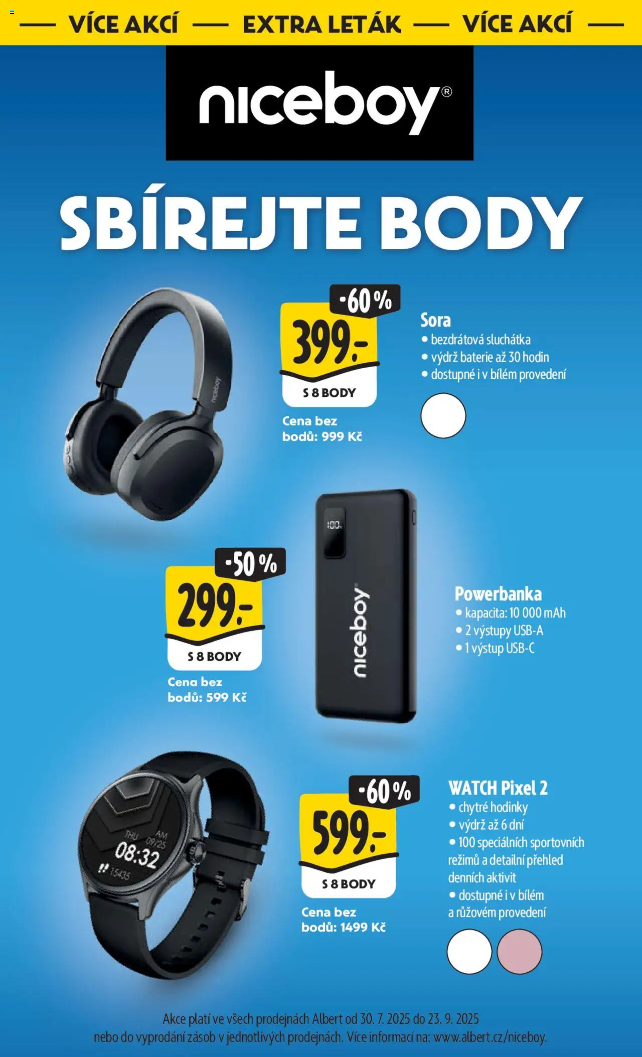 Albert leták - Hypermarket od 20.08.2025 | Strana: 57 | Produkty: Powerbanka, Hodinky, Baterie, Bezdrátová sluchátka