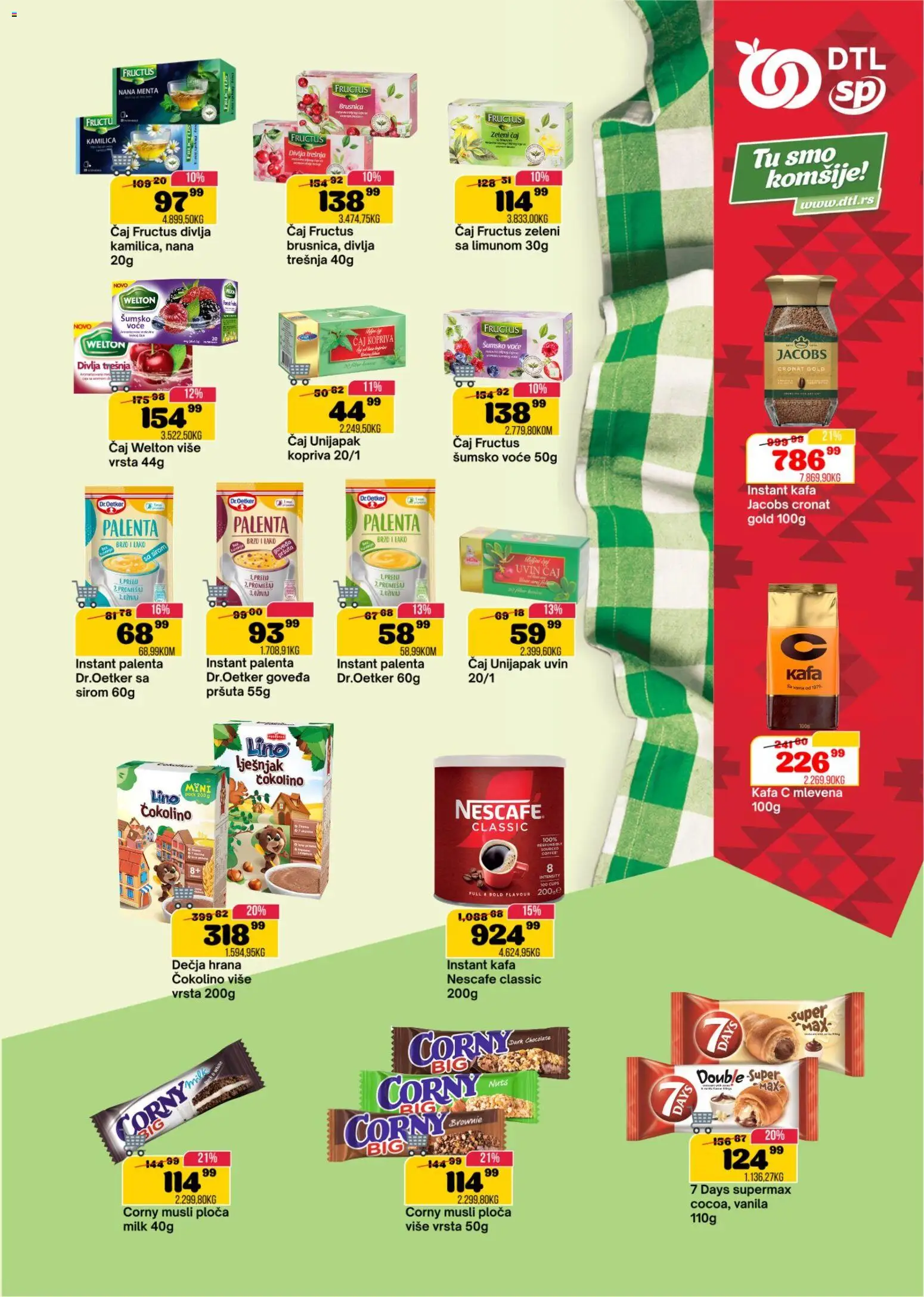 Senta Promet katalog - važi od 25.02.2026 | Strana: 5 | Proizvode: Palenta, Dr. Oetker, Musli, Čaj