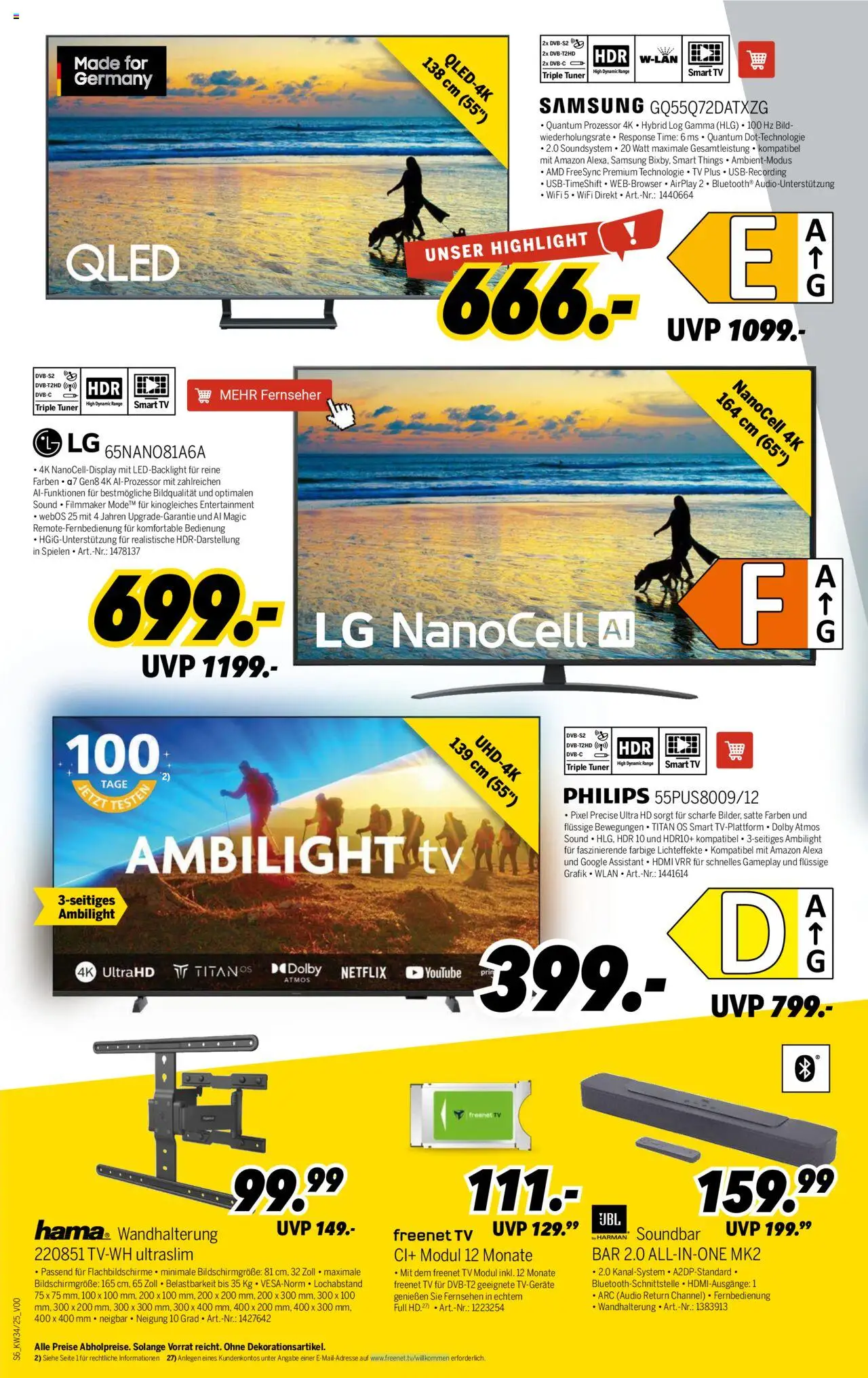 Medimax Prospekt 	 - gültig ab dem 16.08.2025 | Seite: 6 | Produkte: LG, Samsung, Soundbar, TV