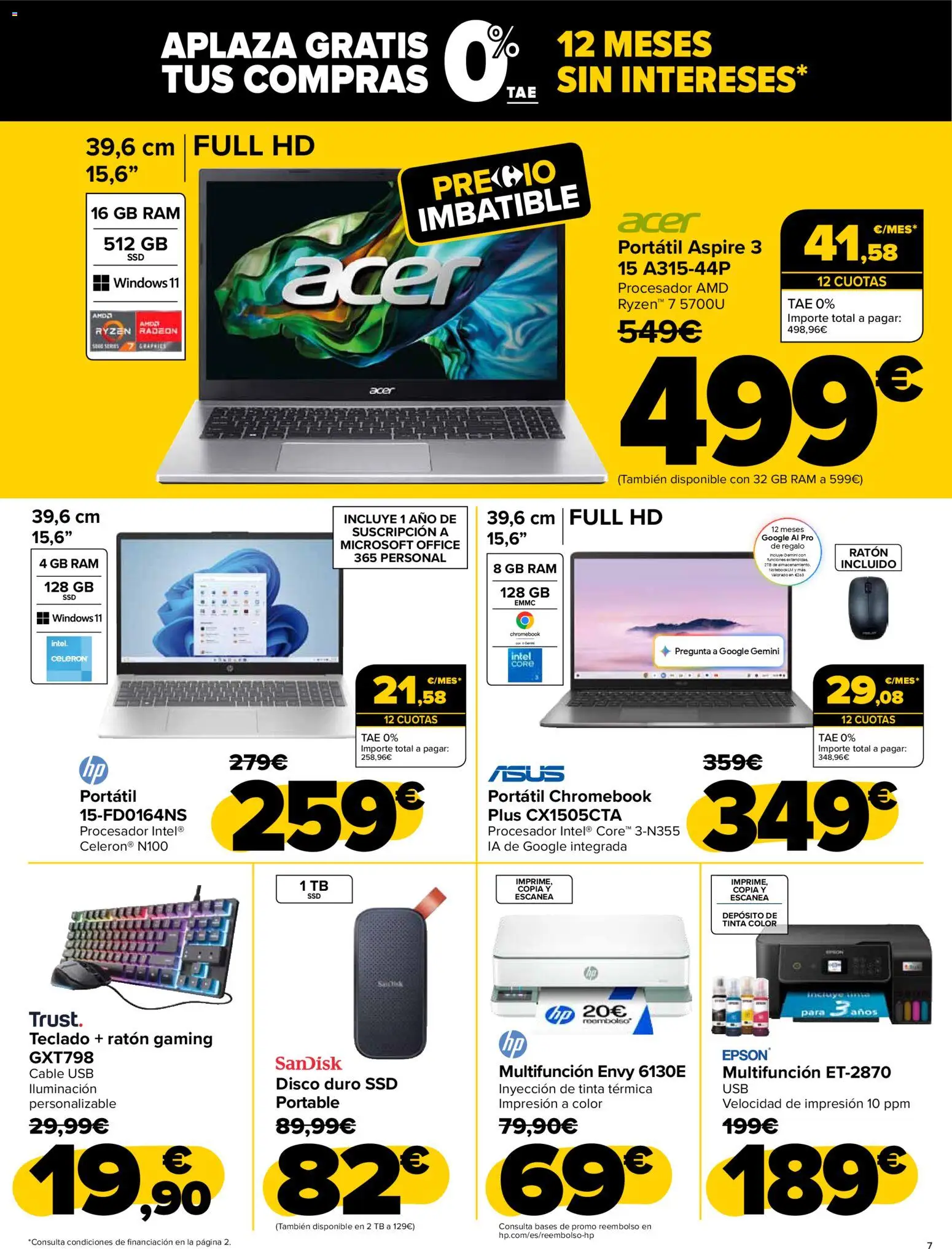 Carrefour - Black Friday │ válido desde el 12.11.2025 | Página: 7 | Productos: Teclado, Cable, Disco, USB