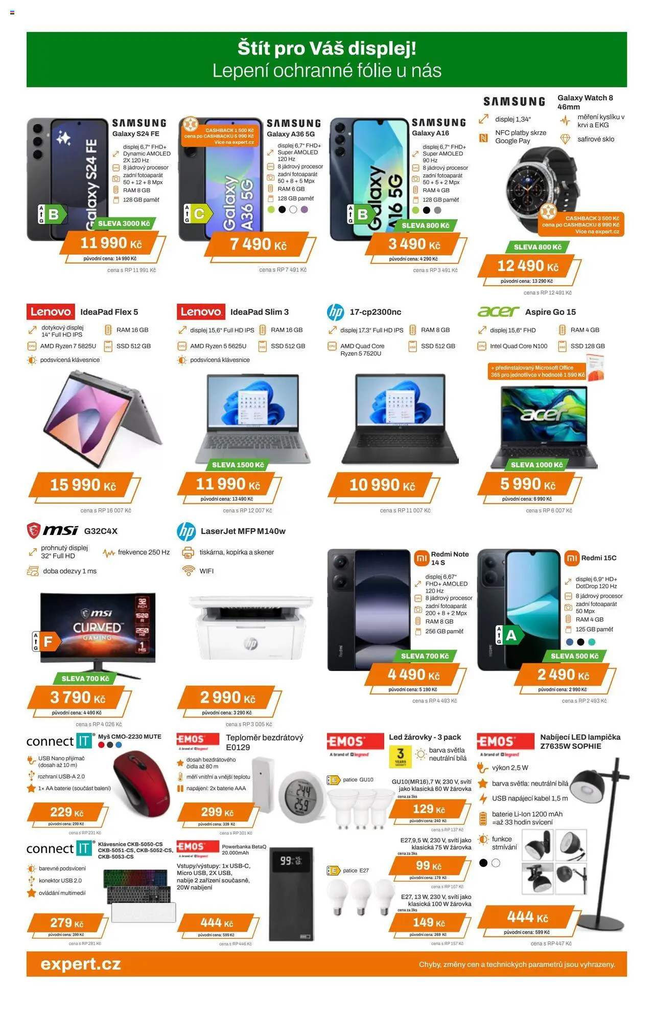 Expert elektro leták od 16.10.2025 | Strana: 4 | Produkty: Lampička, Fólie, Samsung, USB
