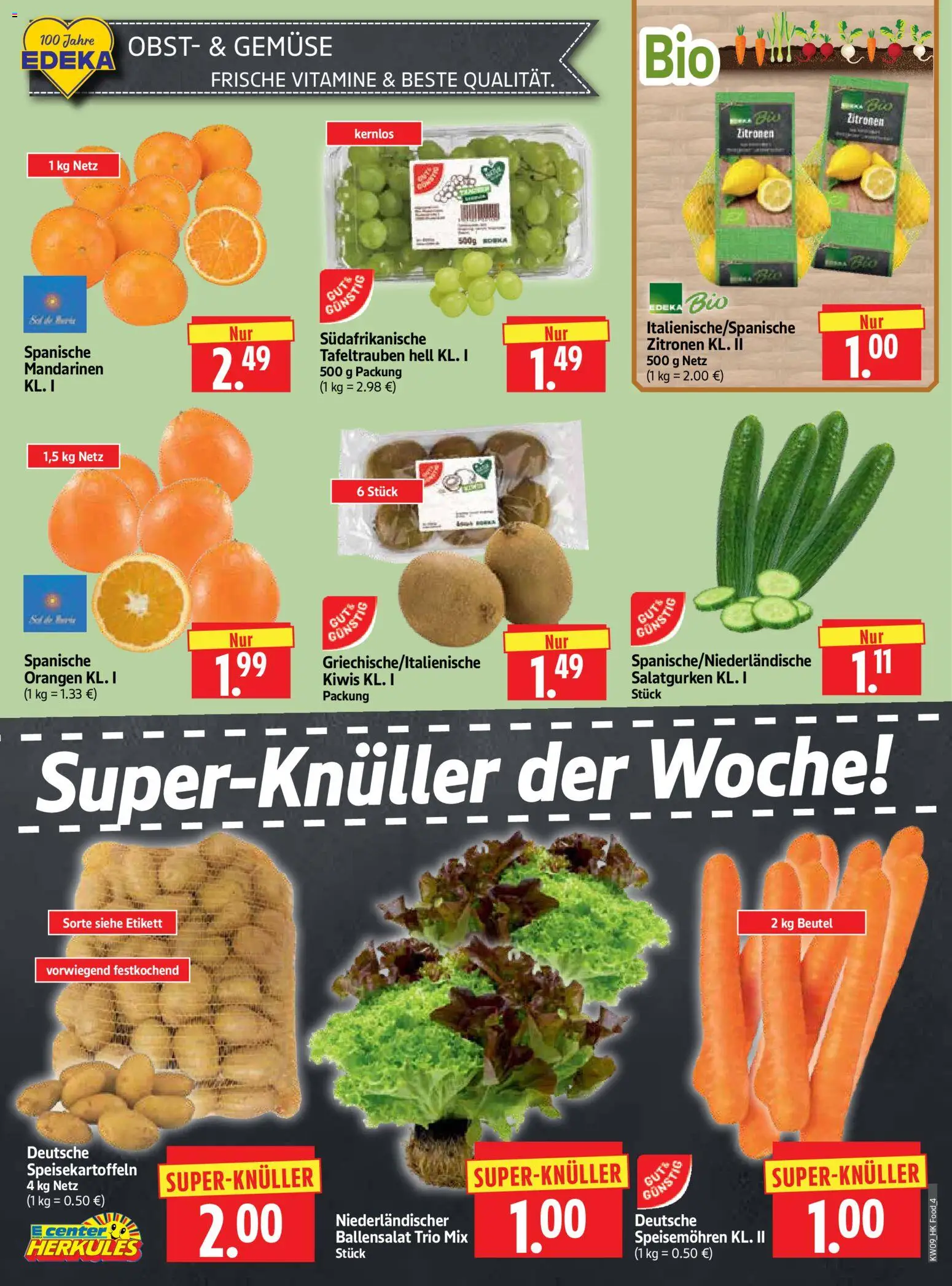HERKULES Prospekt 	 – gültig ab 23.02.2026 | Seite: 4 | Produkte: Orangen, Gemüse, Obst, Zitronen