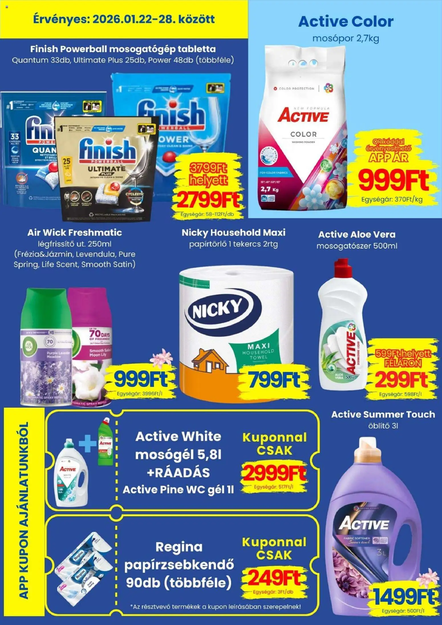 Magnetic akciós ujság - amely érvényes a következő dátumtól: 22.01.2026 | Oldal: 8 | Termékek: Papírtörlő, Légfrissítő, Aloe vera, Mosogatógép tabletta