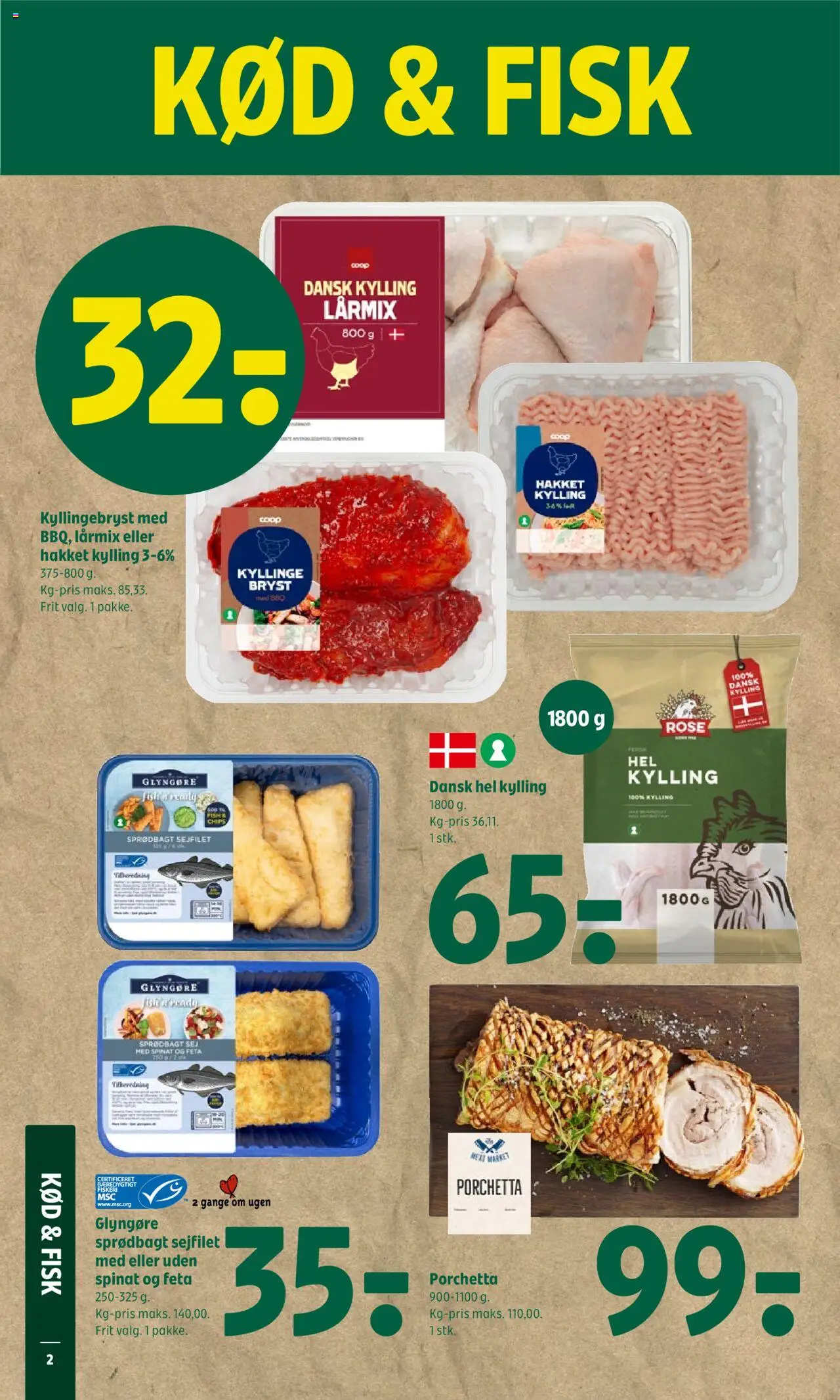 Coop 365 Tilbudsavis gyldig fra 21.08.2025 | Side: 2 | Produkter: Fisk, Chips, Spinat