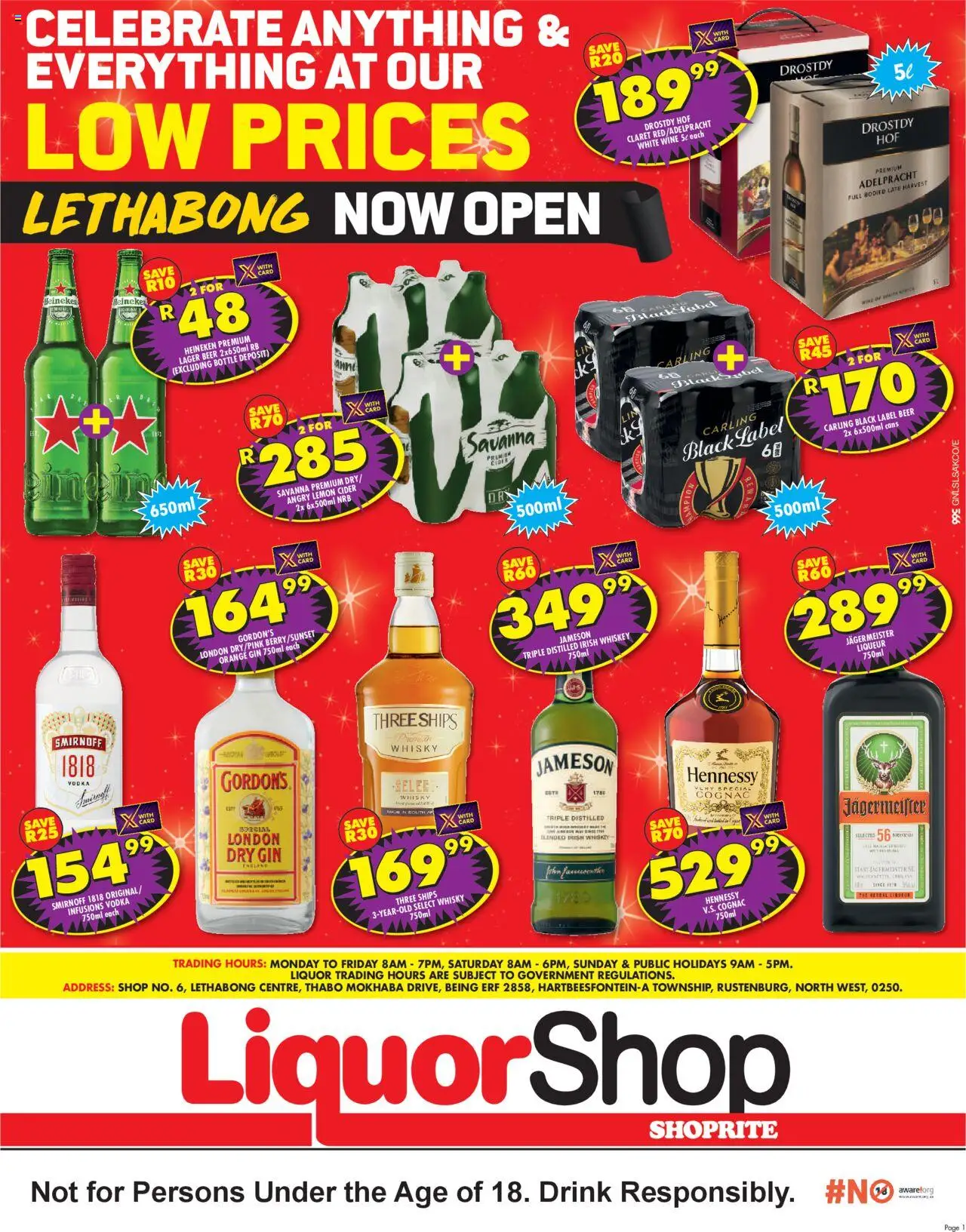 Shoprite Gauteng - LiquorShop Savings Lethabong │ valid from 11.08.2025 | Page: 1 | Products: Cider, Wine, Beer, Ensalada de quino