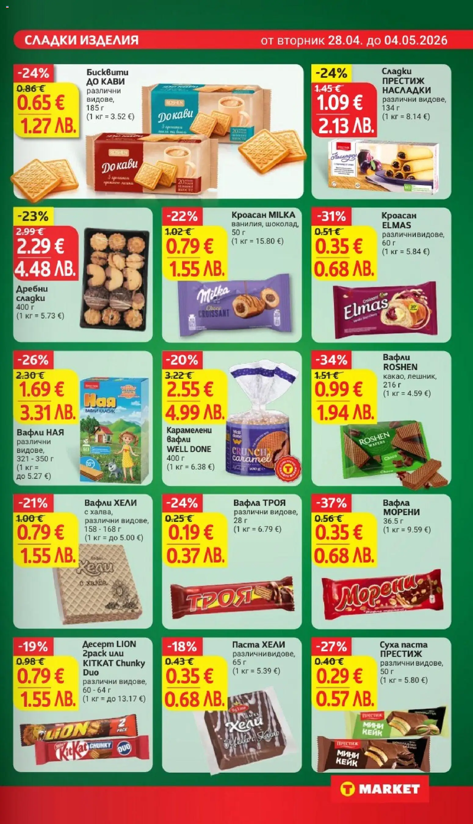 {H1} | Страница: 21 | Продукти: Суха паста, Паста, Кроасан, Вафла