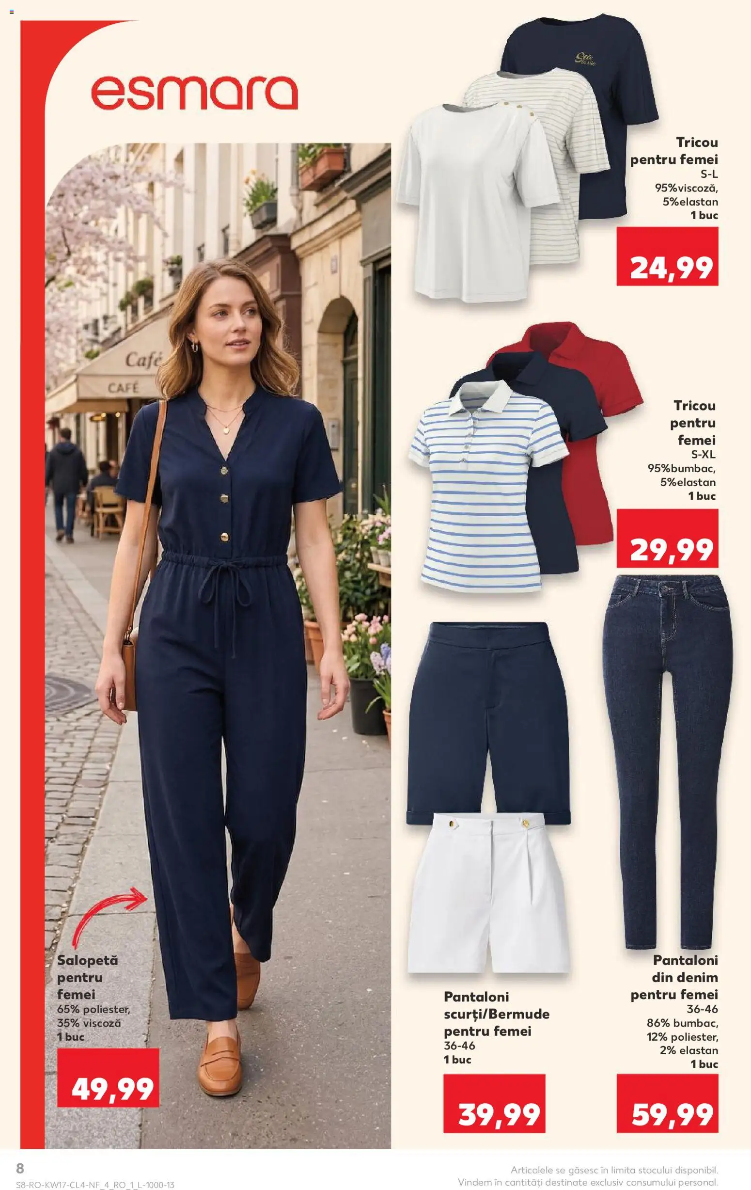 Noul catalog Kaufland – valabil de la 22.04.2026 | Pagină: 8 | Produse: Tricou, Pantaloni, Salopetă