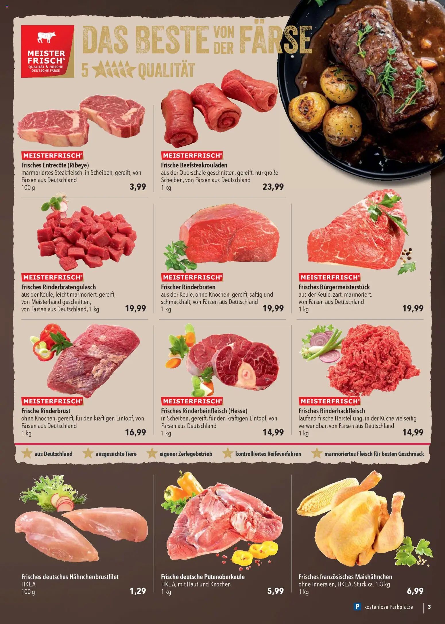 CITTI Markt Prospekt 	 – gültig ab 03.12.2025 | Seite: 3 | Produkte: Rinderbraten, Küche, Entrecote, Fleisch