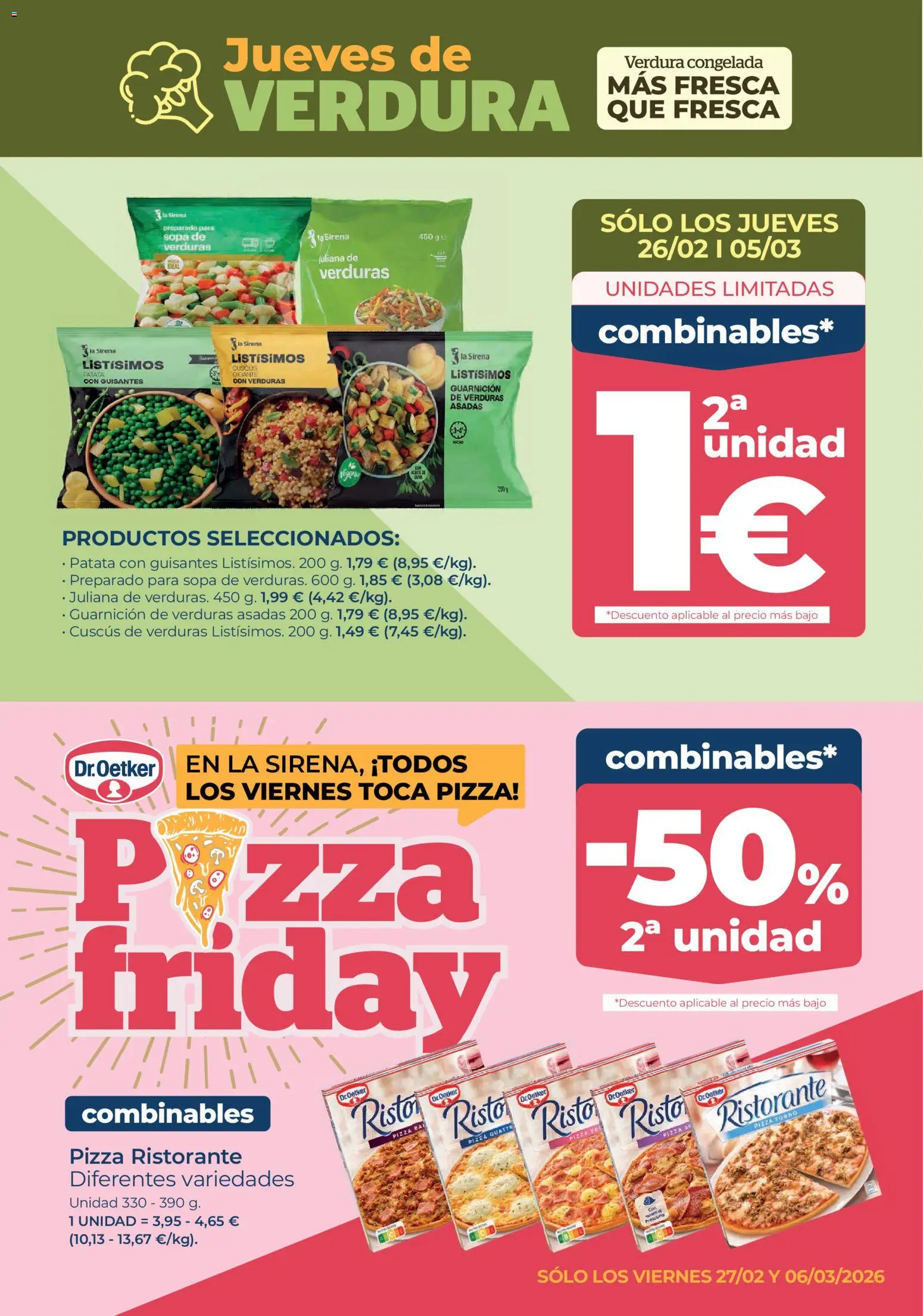 La Sirena Madrid │ válido desde el 26.02.2026 | Página: 8 | Productos: Pizza