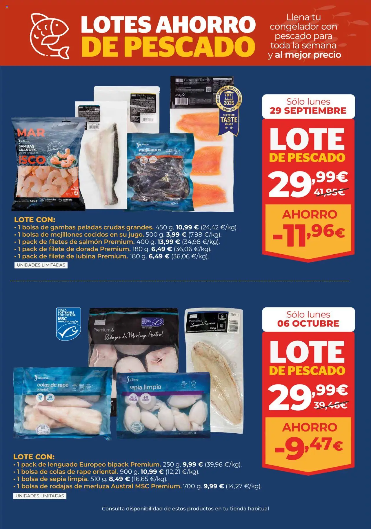 La Sirena folleto │ válido desde el 25.09.2025 | Página: 8 | Productos: Jugo, Pescado, Congelador, Plancha