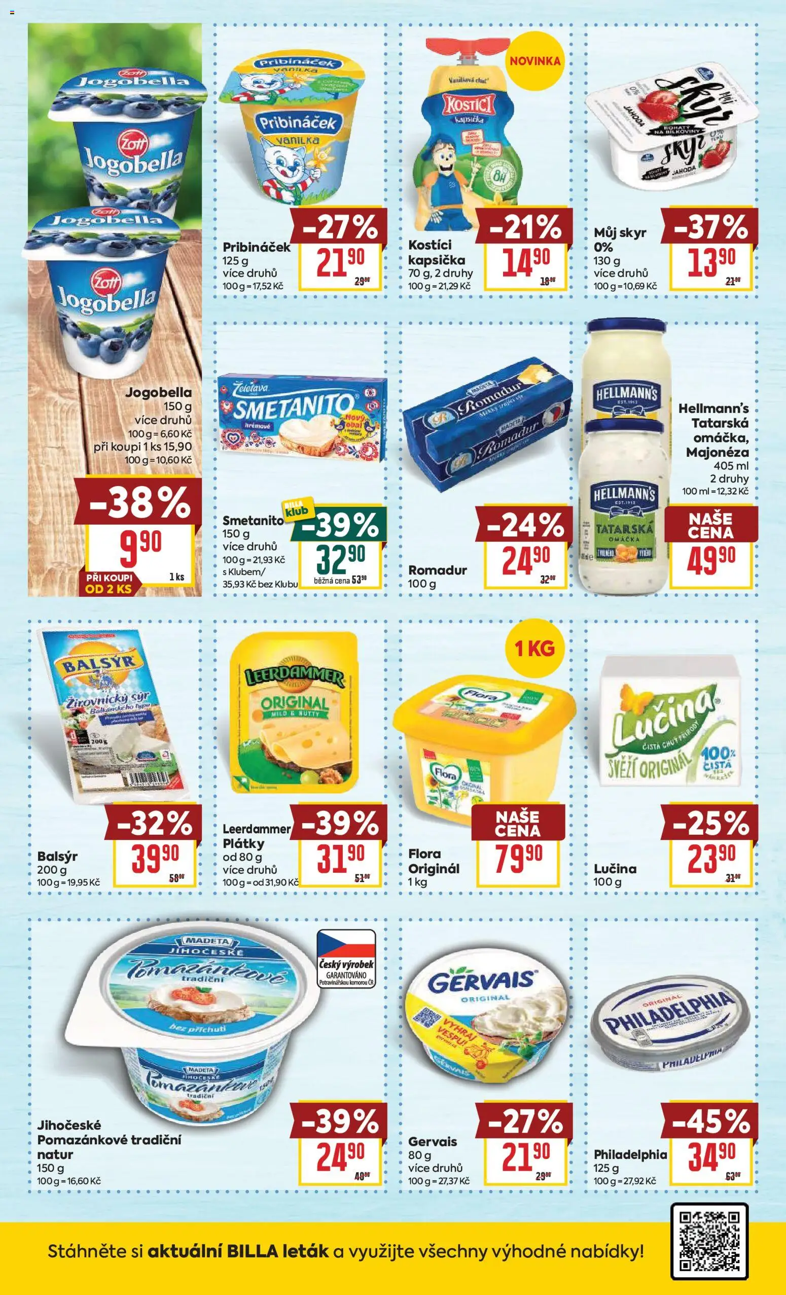 Billa Velký leták od 18.02.2026 | Strana: 12 | Produkty: Kostici, Pribináček, Majonéza, Jogobella