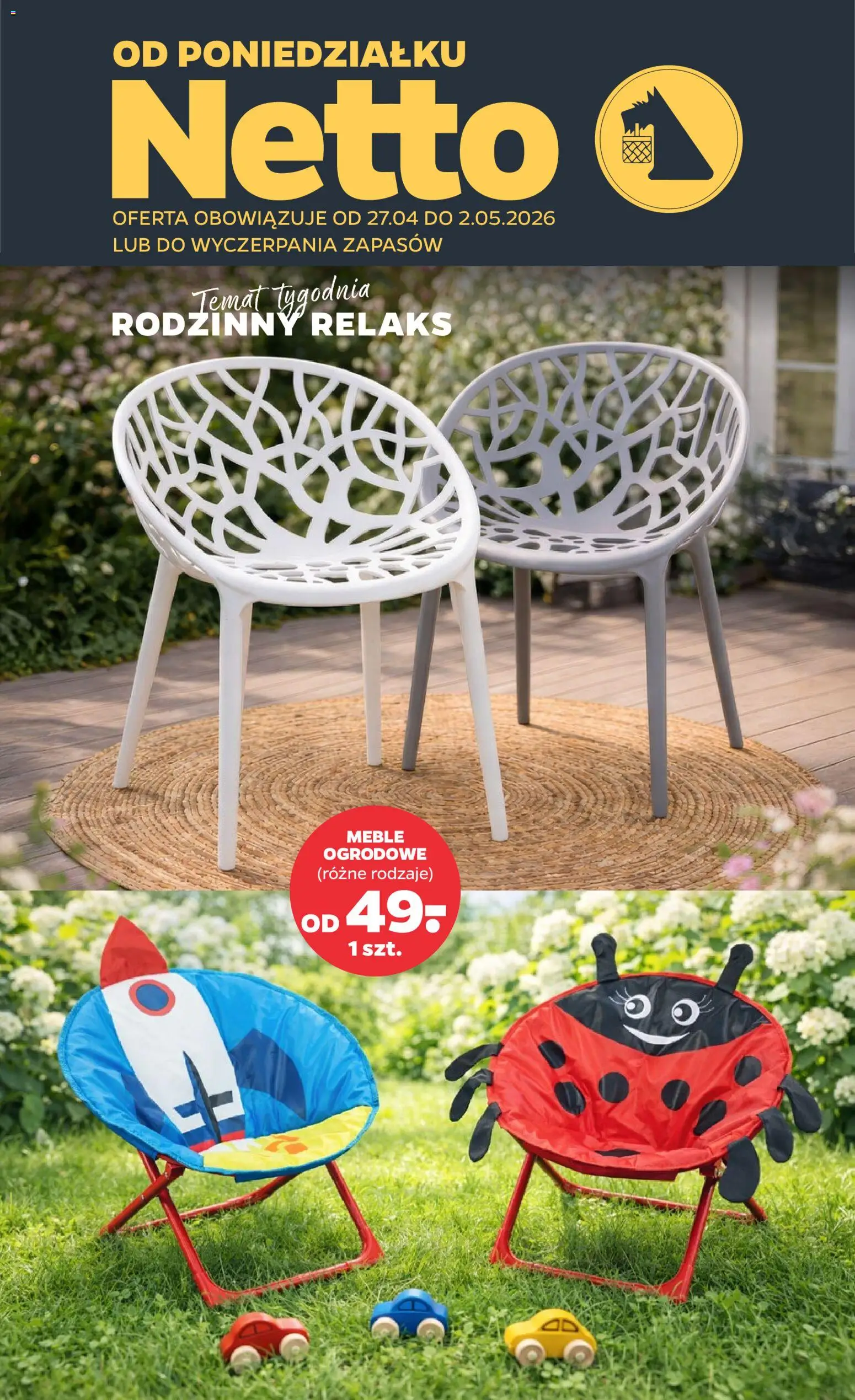 Netto gazetka od poniedziałku NonFood od 27.04.2026 | Strona: 1 | Produkty: Meble ogrodowe