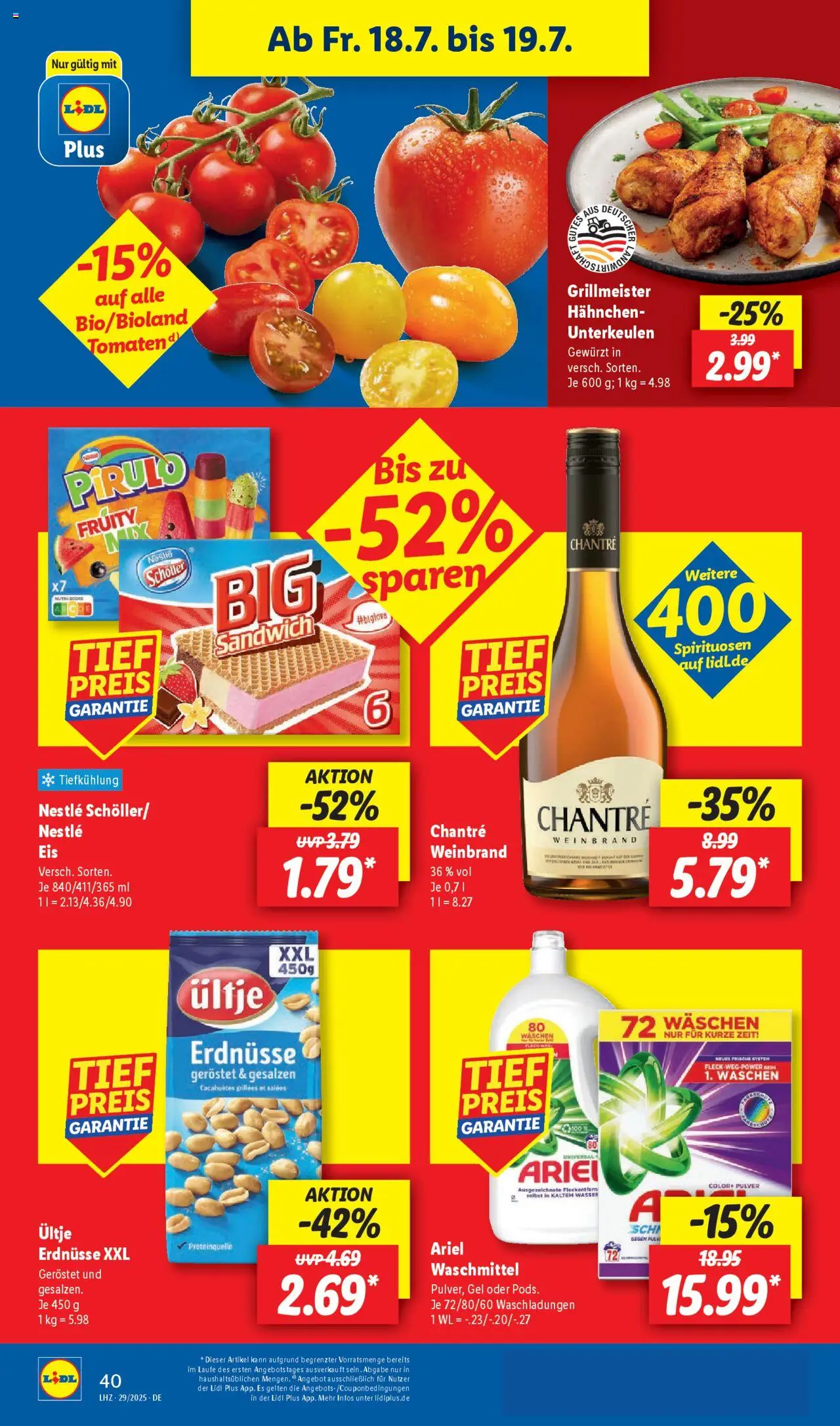 Lidl Prospekt Heppenheim - gültig ab dem 14.07.2025 | Seite: 58 | Produkte: Hahnchen, Erdnüsse, Ariel, Chantré
