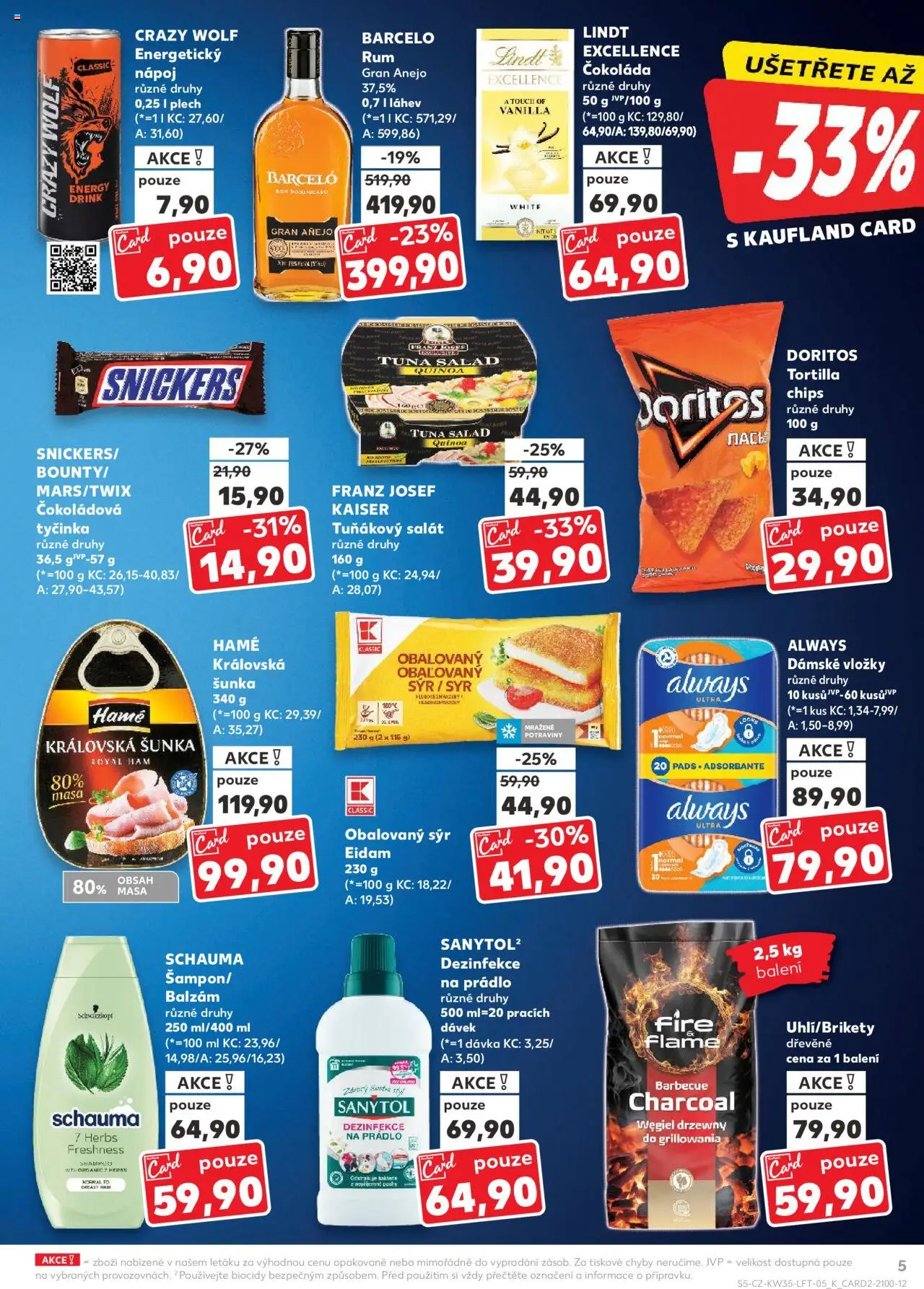 Kaufland leták - Plzeň Bory od 27.08.2025 | Strana: 5 | Produkty: Doritos, Dámské vložky Always, Quinoa, Tuňákový salát