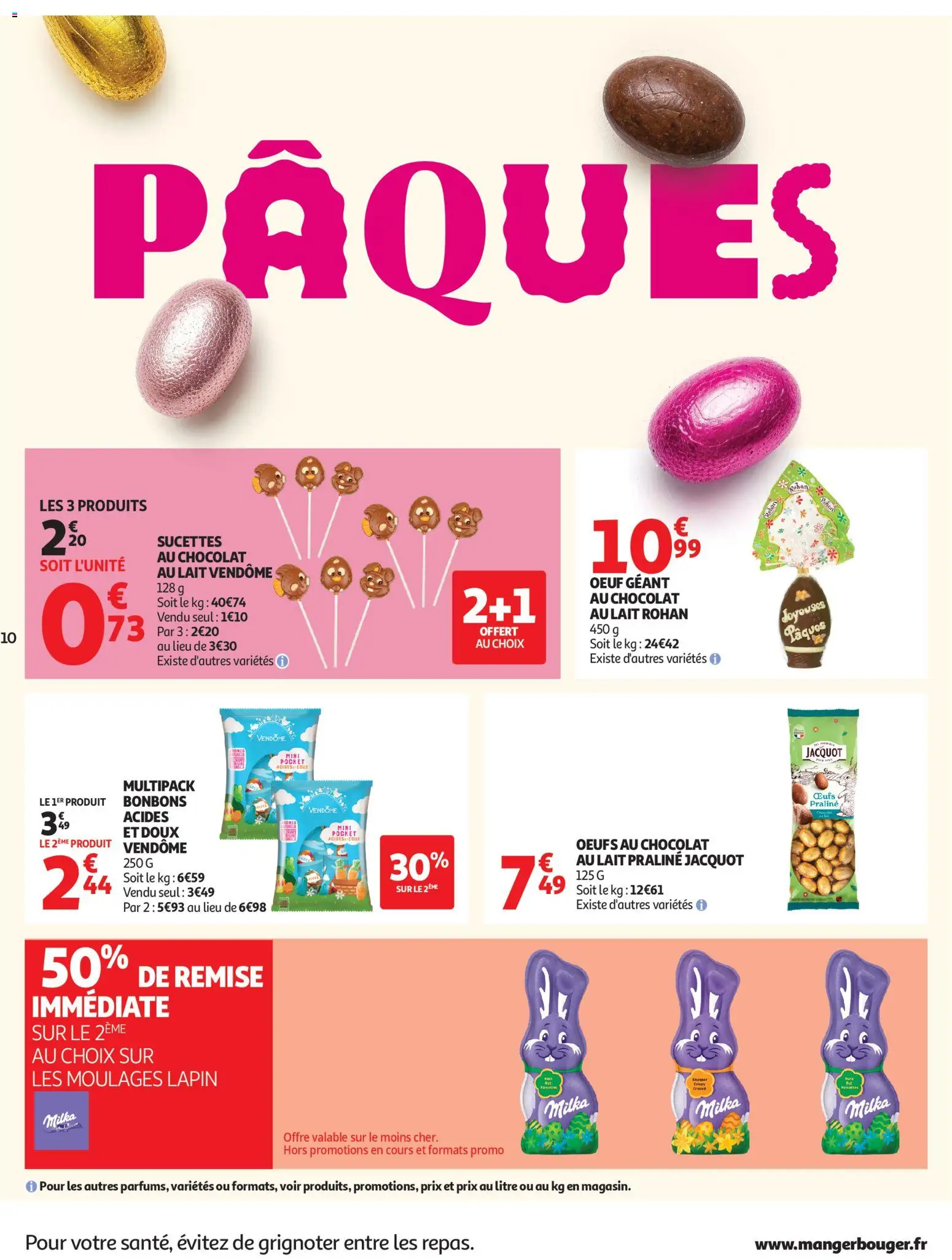 {H1} | Page: 10 | Produits: Lapin, Lait, Œufs, Bonbons