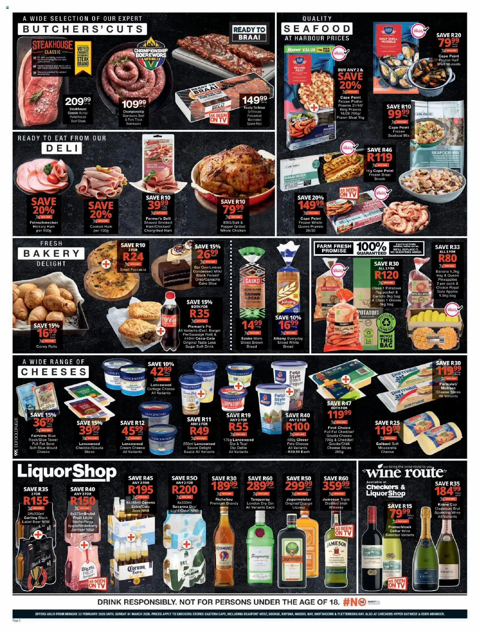 New Checkers catalogue – valid from 23.02.2026 | Page: 2 | Products: Steak, Carrots, Potatoes, Onions