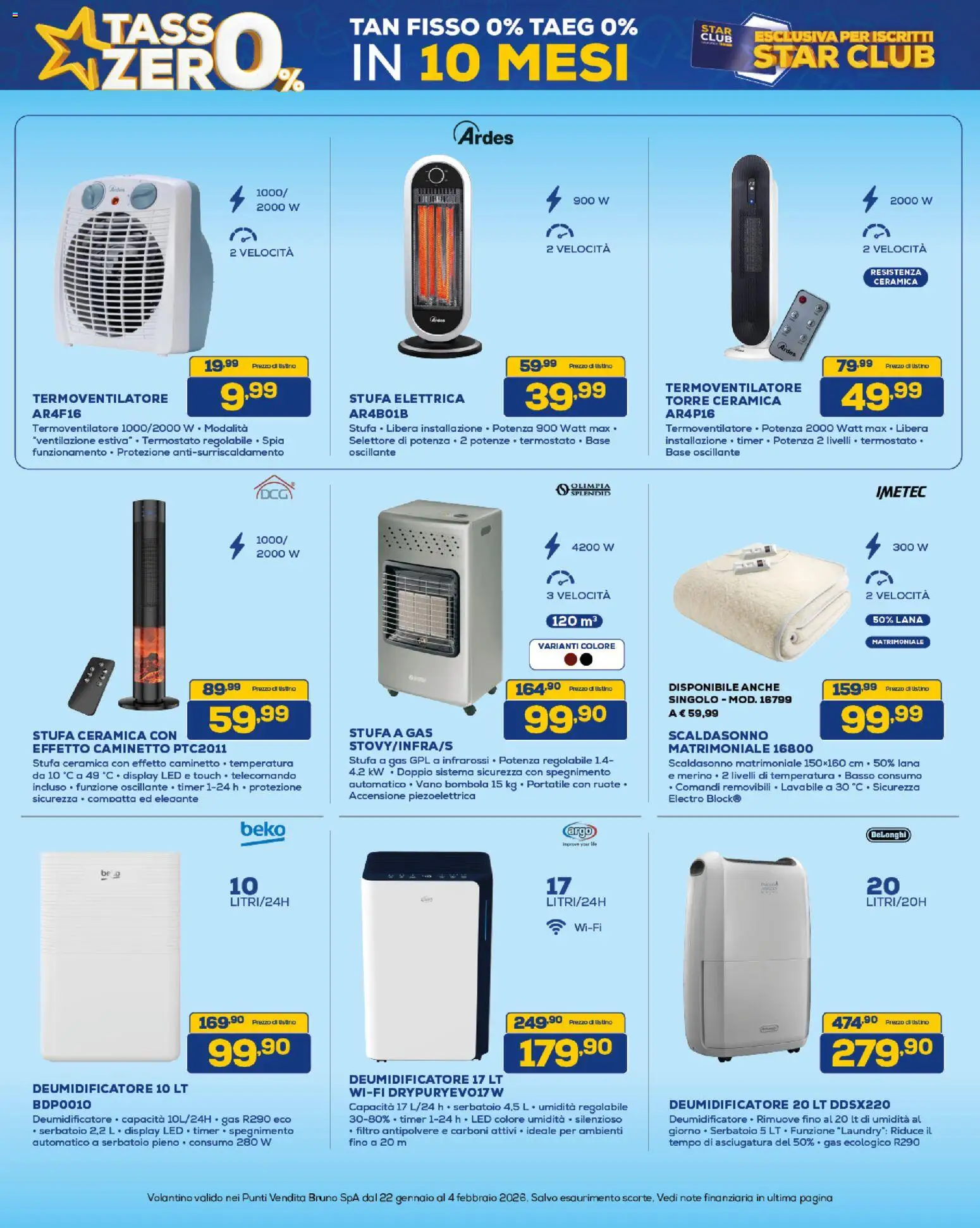 Volantino Euronics del 22.01.2026 | Pagina: 22 | Prodotti: Deumidificatore, Stufa, Stufa a gas