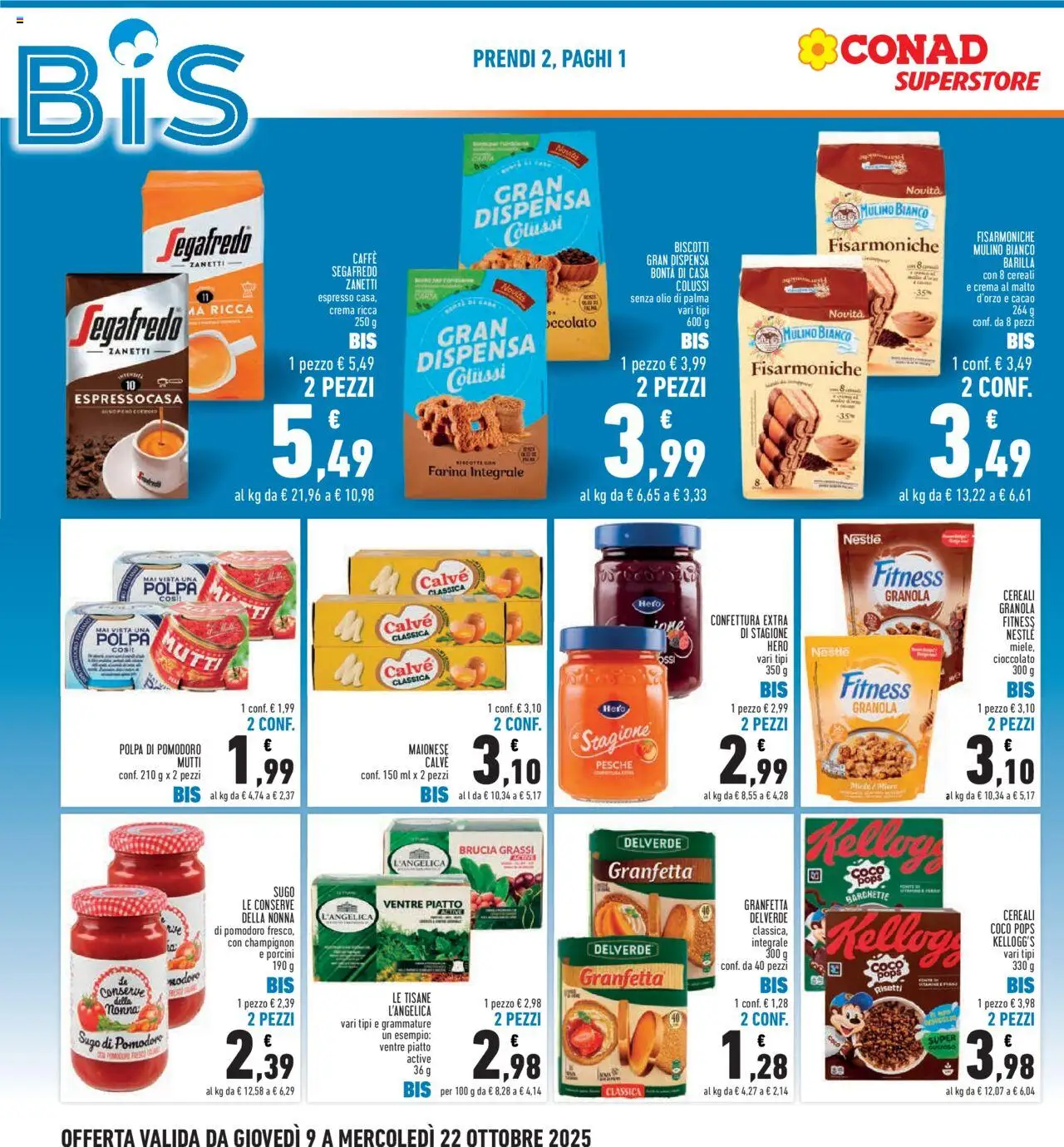 Volantino Conad del 09.10.2025 | Pagina: 4 | Prodotti: Maionese, Olio, Farina, Mutti