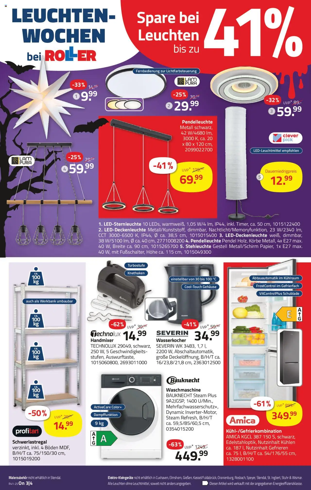 Roller Prospekt 	 – gültig ab 05.10.2025 | Seite: 14 | Produkte: Wasserkocher, Waschmaschine, Handmixer, Schwerlastregal