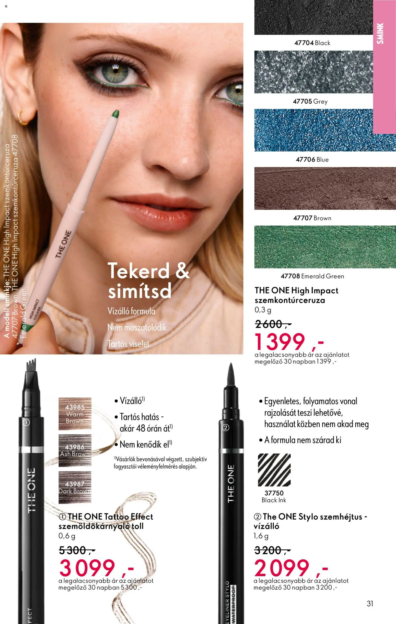 Oriflame akciós ujság - amely érvényes a következő dátumtól: 22.10.2025 | Oldal: 31 | Termékek: Smink, Szemhéjtus