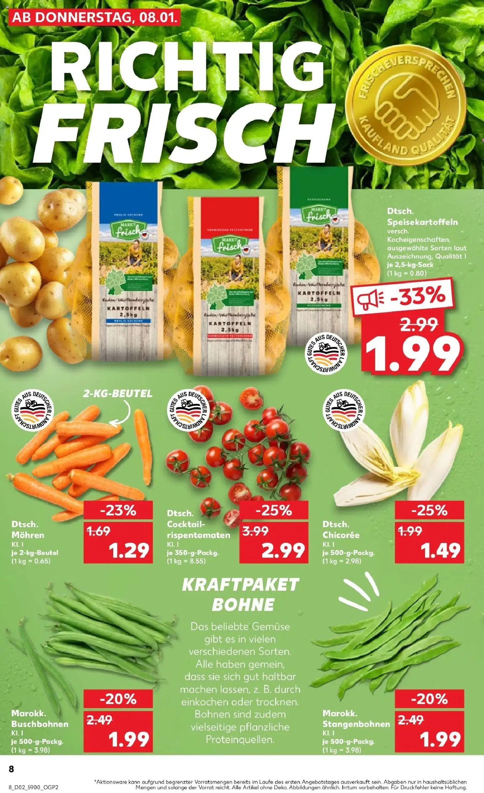 Kaufland prospekt Eilenburg	 – gültig ab 11.01.2026 | Seite: 8 | Produkte: Mohren, Kartoffeln, Gemüse
