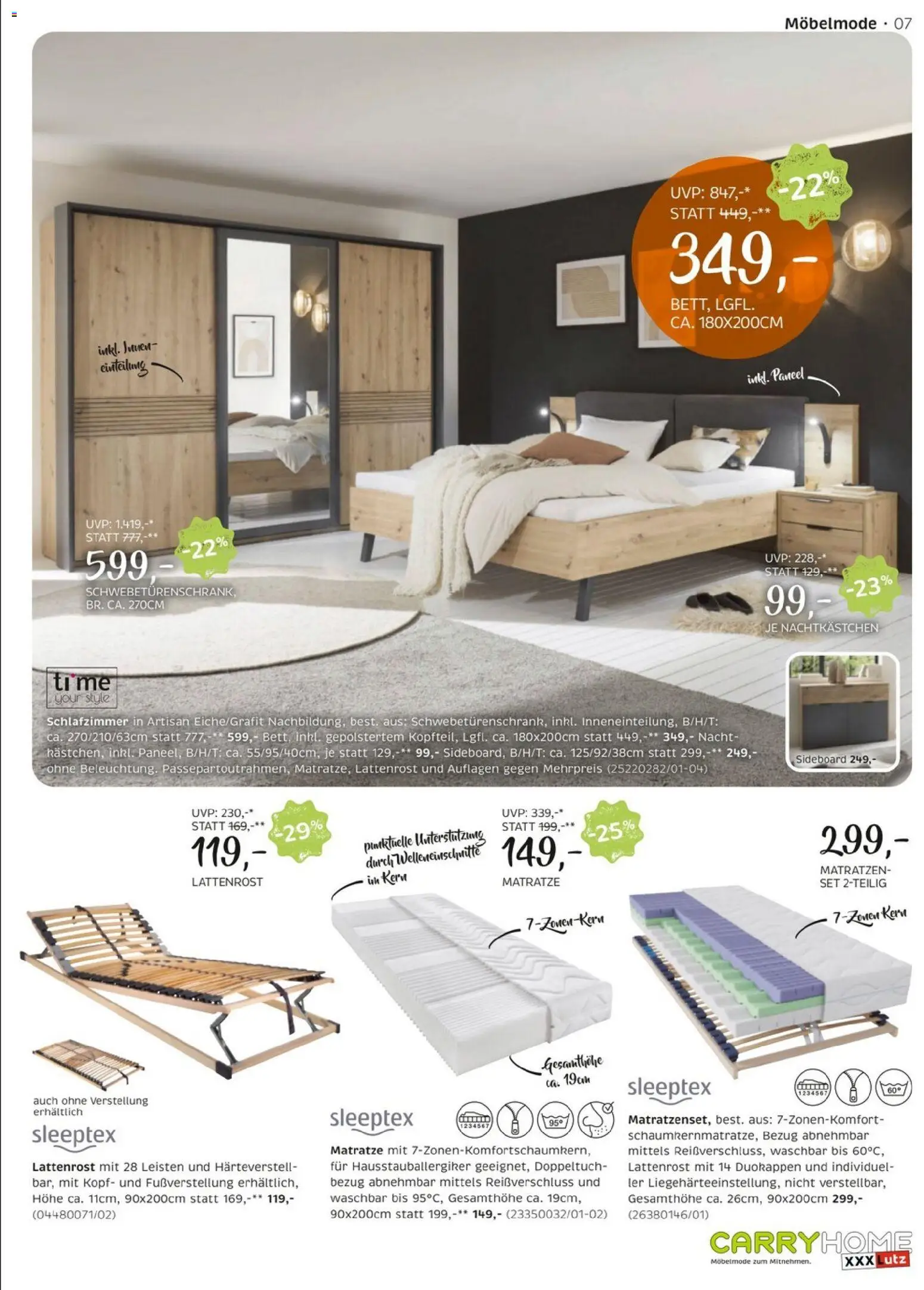 XXXLutz Carry Home gültig ab 11.11.2025 | Seite: 7 | Produkte: Matratze, Lattenrost